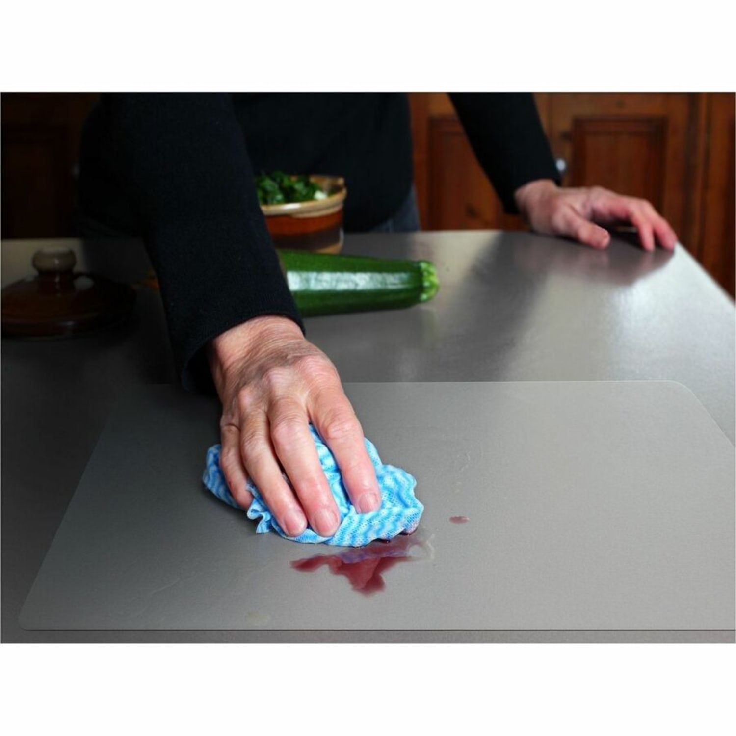 Floortex Hometex Anti-Microbial Table Mat 20inx36in - 36inx20inx 0.040in Depth x 0.040in Thickness - Rectangular - HMTM5191EV - Image 5
