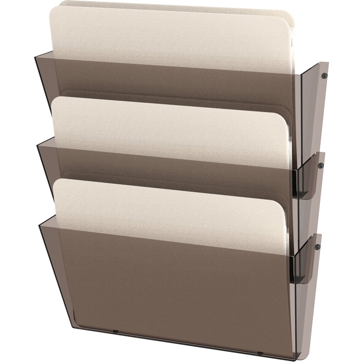 Deflecto Unbreakable DocuPocket Wall Files, 6-1/2inH x 14-1/2inW x 3inD, Smoke, Pack Of 3 Wall Files - Image 3