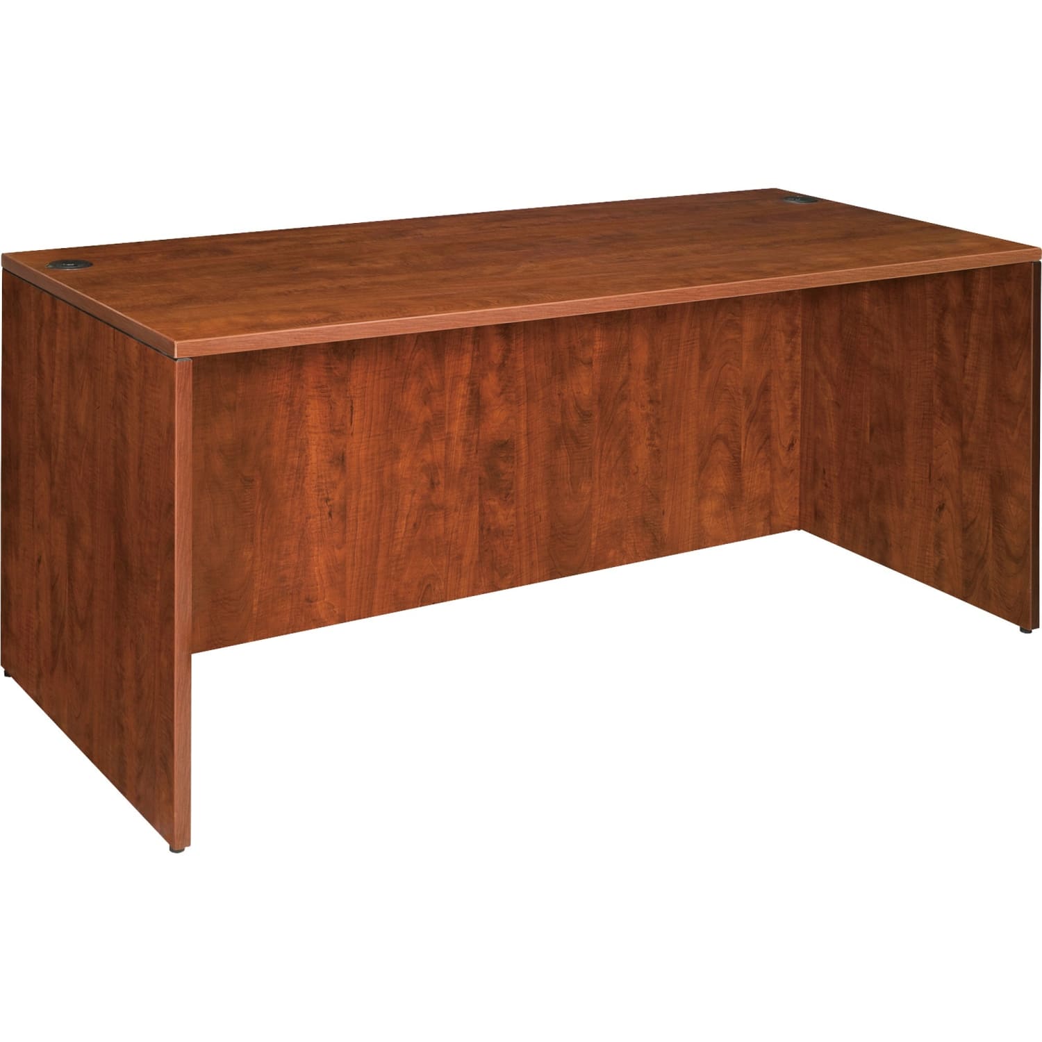 Lorell Essentials 48inW x 24inD Rectangular Shell Computer Desk, Cherry - Image 3