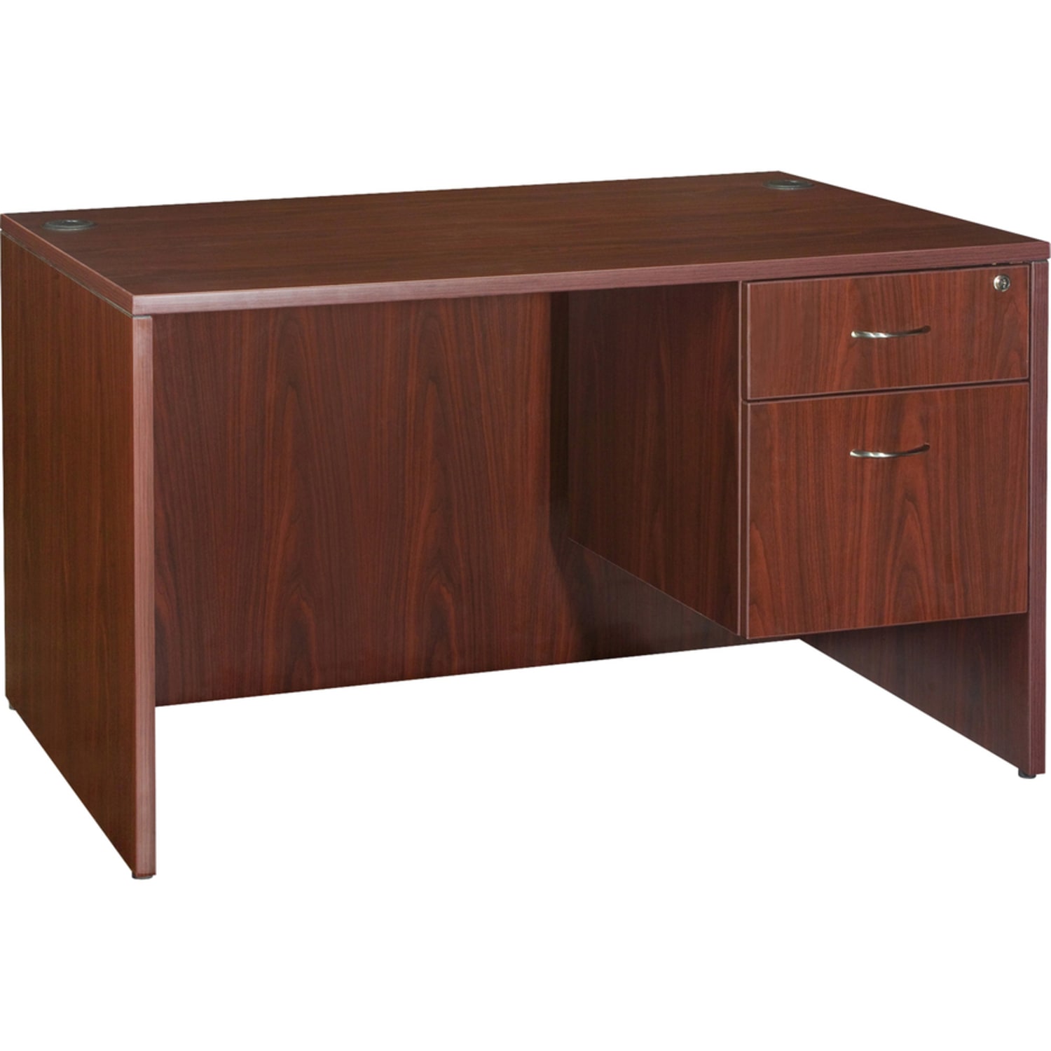 Lorell Essentials 48inW Rectangular Computer Desk Shell, Mahogany - Image 5