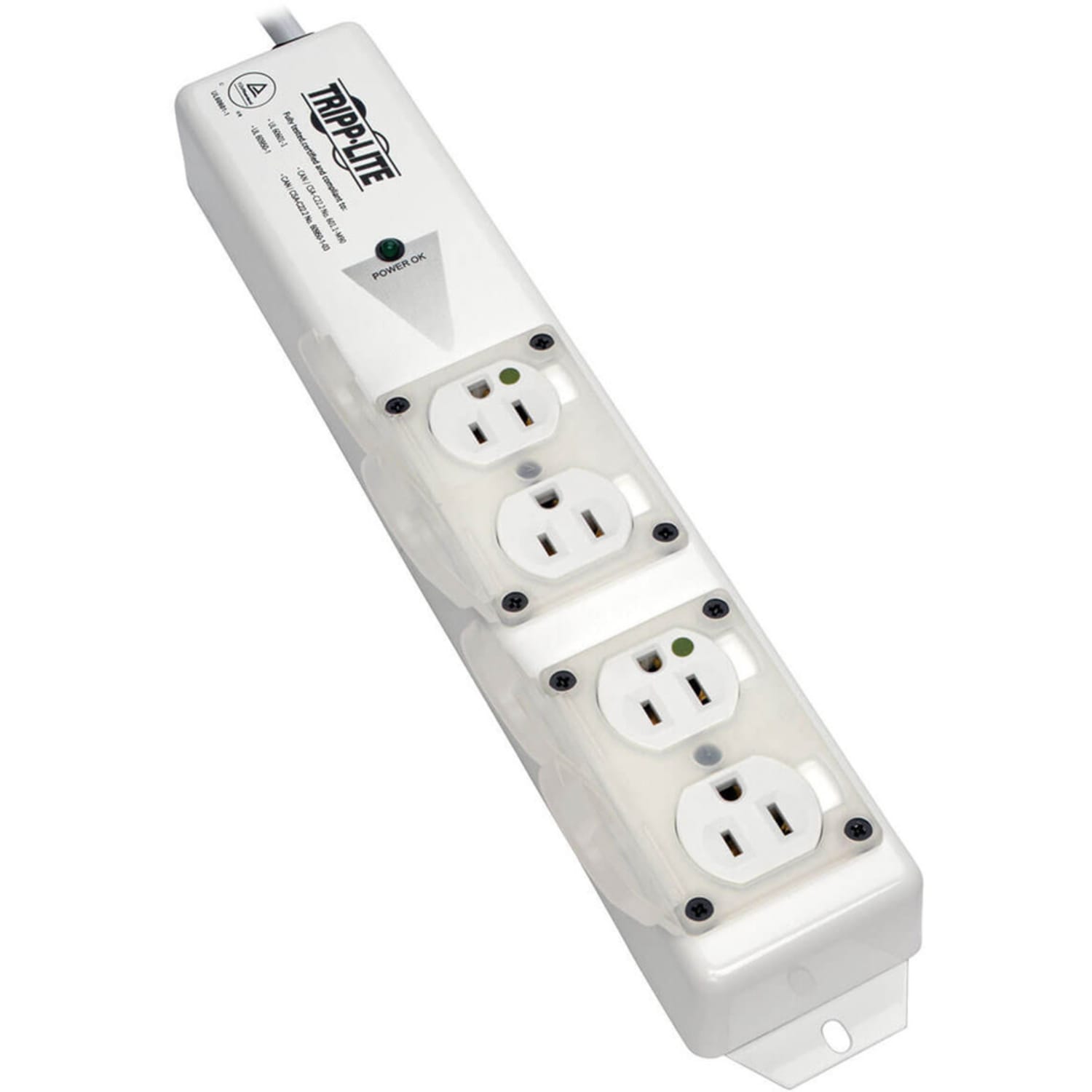 Eaton Tripp Lite Series Safe-IT Power Strip Medical Hospital Grade Antimicrobial UL 60601-1 4 Outlet 6ft Cord - PS406HGULTRA - Image 4