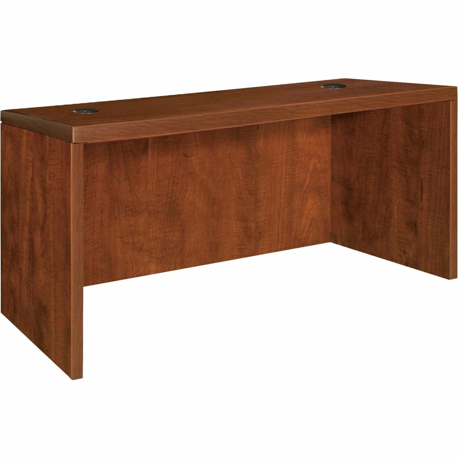 Lorell Essentials 48inW x 30inD Rectangular Shell Computer Desk, Cherry - Image 3
