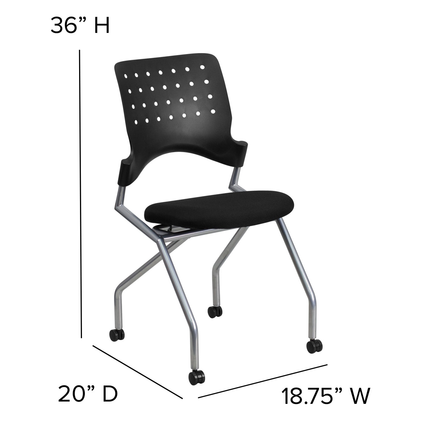 Flash Furniture Galaxy Mobile Nesting Chair, Black Fabric - Image 4