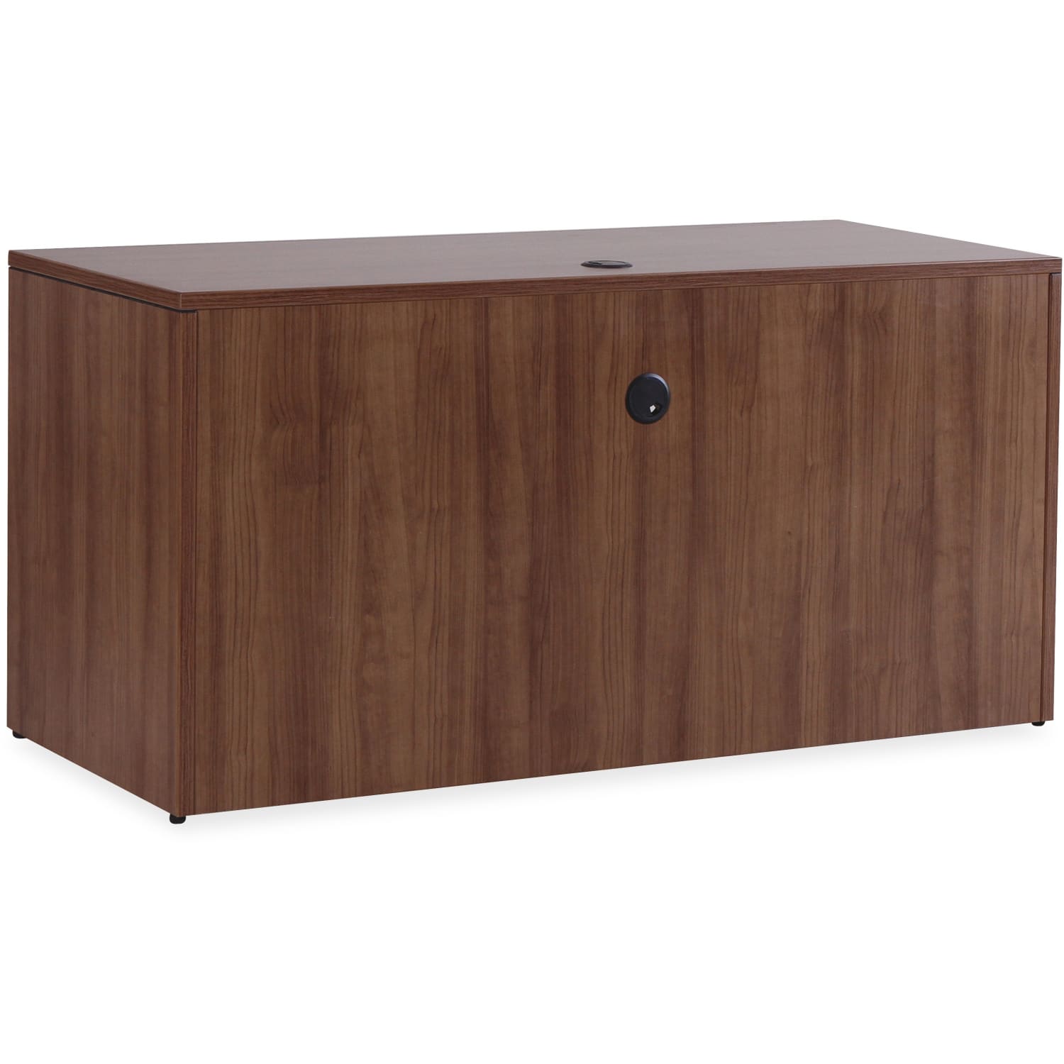 Lorell Essentials 66inW Computer Desk Credenza Shell, Walnut - Image 3