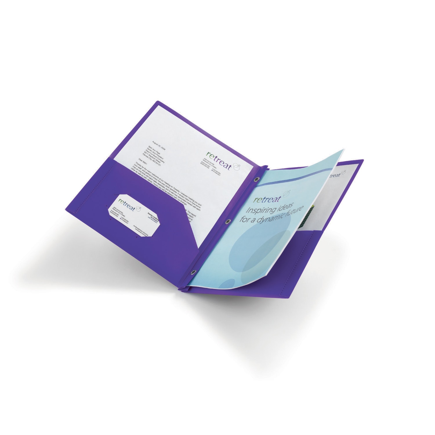Office Depot Brand 2-Pocket School-Grade Poly Folder with Prongs, Letter Size, Purple - Image 3