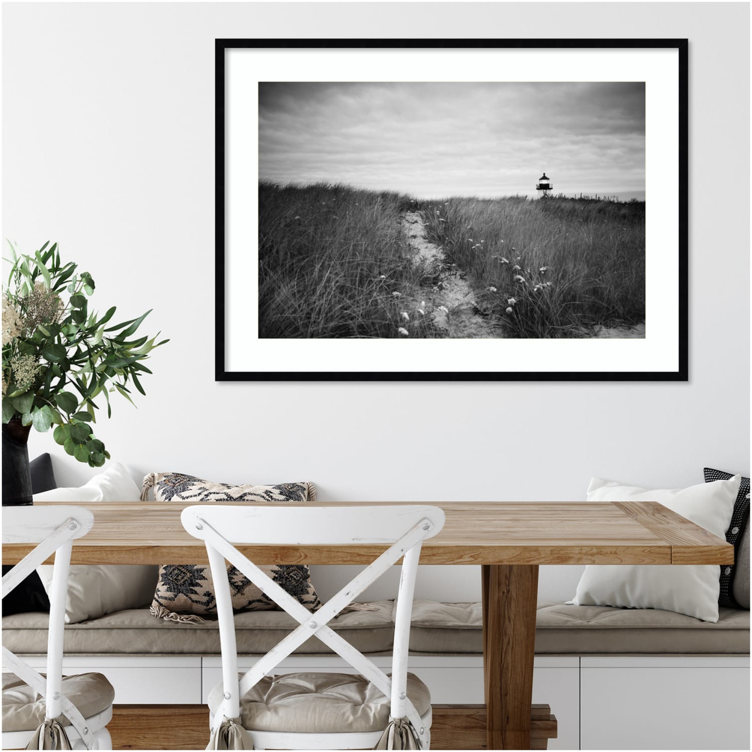 Amanti Art Nantucket Lighthouse by Aledanda Wood Framed Wall Art Print, 41inW x 30inH, Black - Image 3