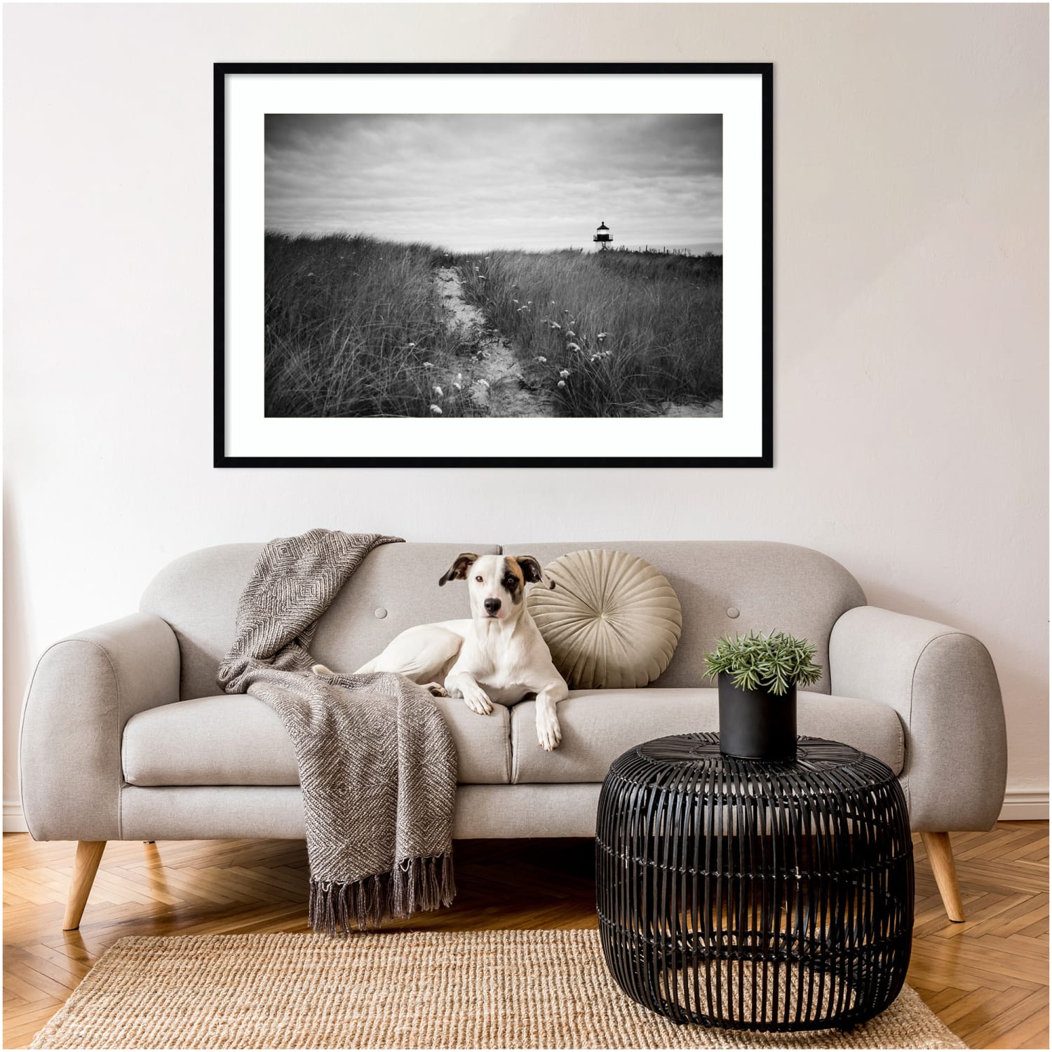 Amanti Art Nantucket Lighthouse by Aledanda Wood Framed Wall Art Print, 41inW x 30inH, Black - Image 6