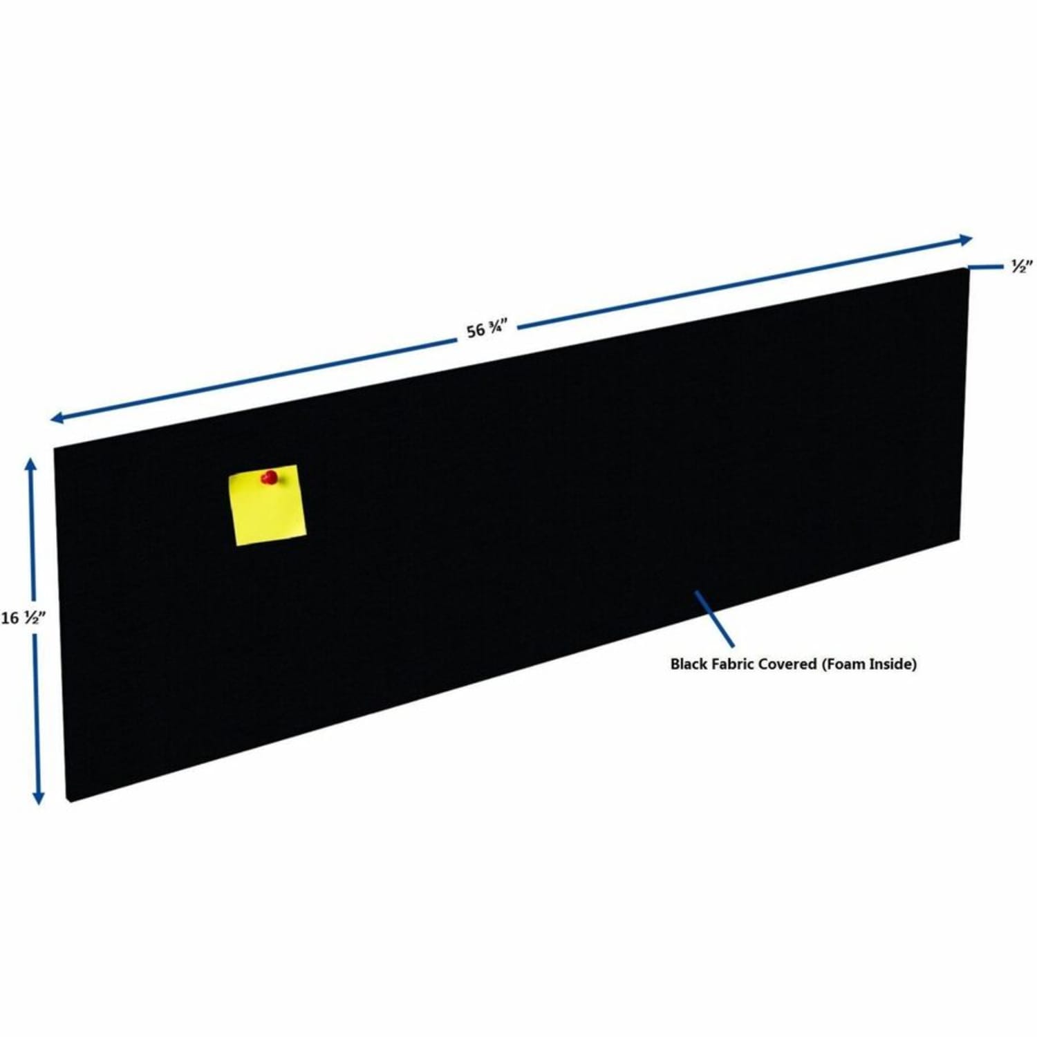 Lorell Essentials Series Unframed Hutch Bulletin Board, 56 3/4in, Black - Image 5