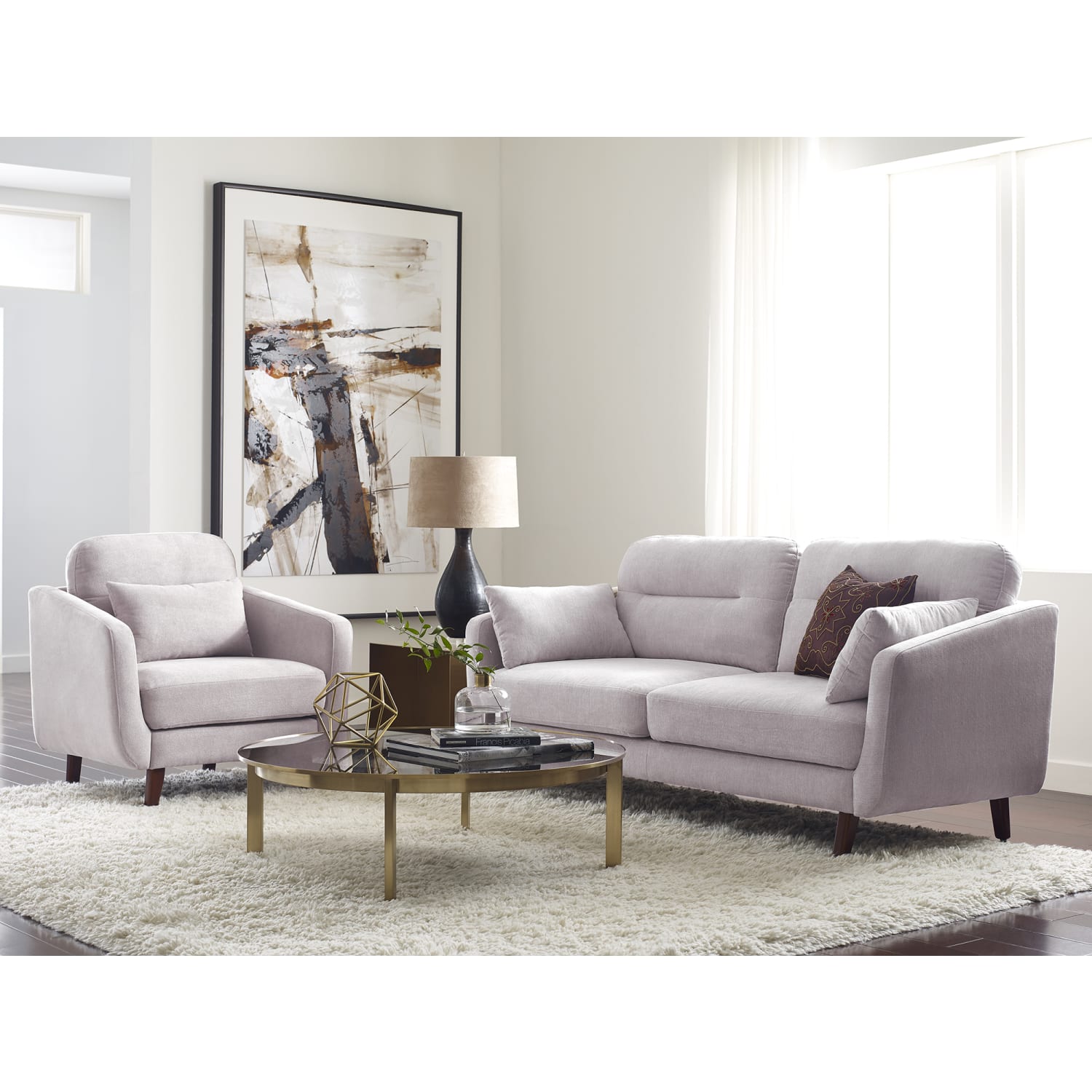 Serta Sierra Collection Arm Chair, Ivory/Chestnut - Image 4