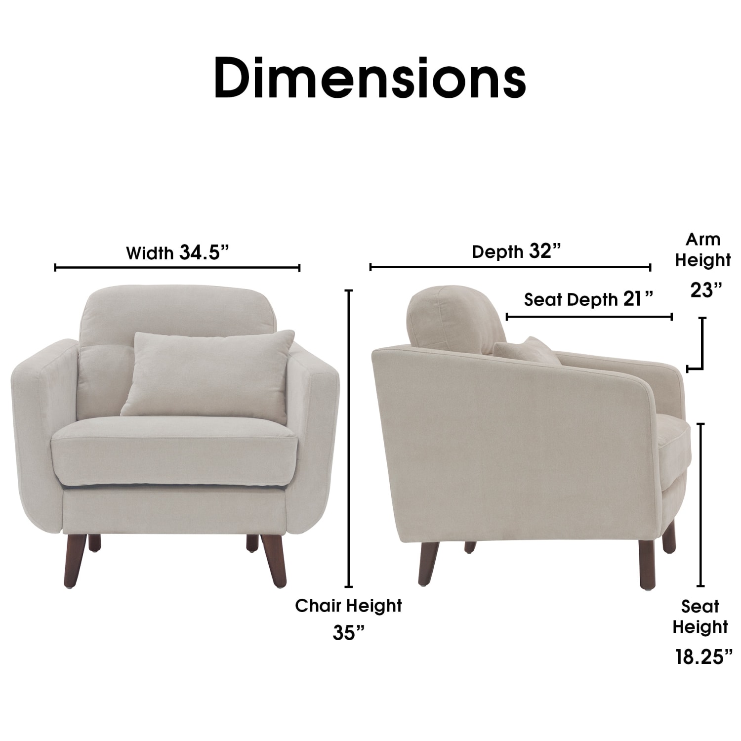 Serta Sierra Collection Arm Chair, Ivory/Chestnut - Image 9