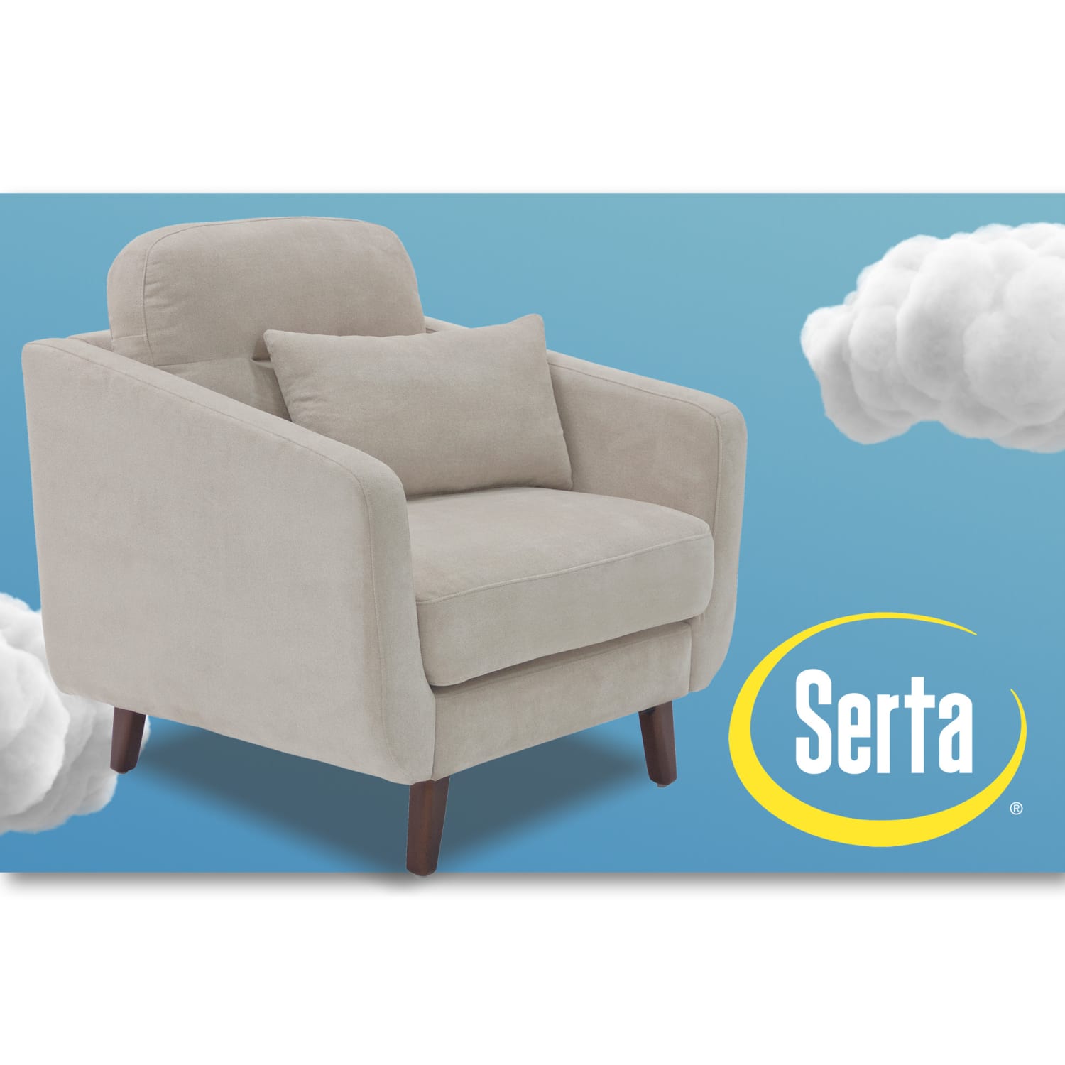Serta Sierra Collection Arm Chair, Ivory/Chestnut - Image 10
