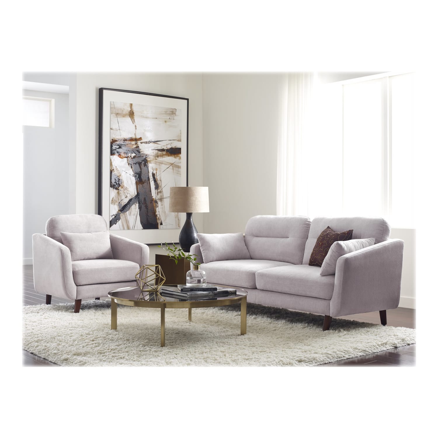 Serta Sierra Collection Arm Chair, Ivory/Chestnut - Image 13