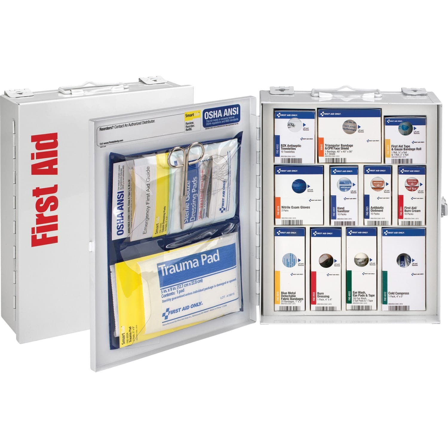 First Aid Only SmartCompliance First Aid Food Service Cabinet, 9 1/2inH x 3 1/4inW x 12inD, White - Image 3