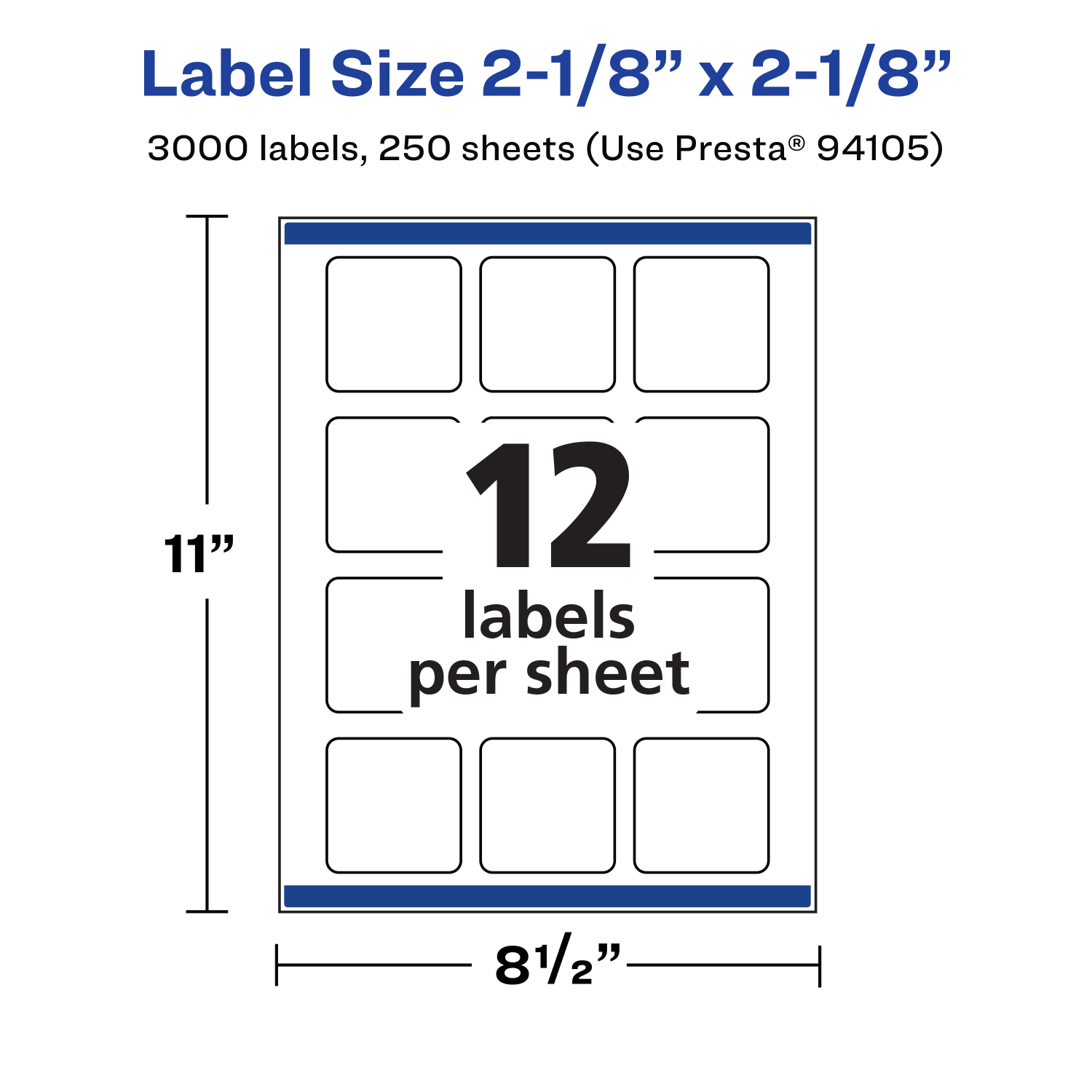 Avery Permanent Labels With Sure Feed, 94105-WMP250, Square, 2-1/8in x 2-1/8in, White, Pack Of 3,000 - Image 6