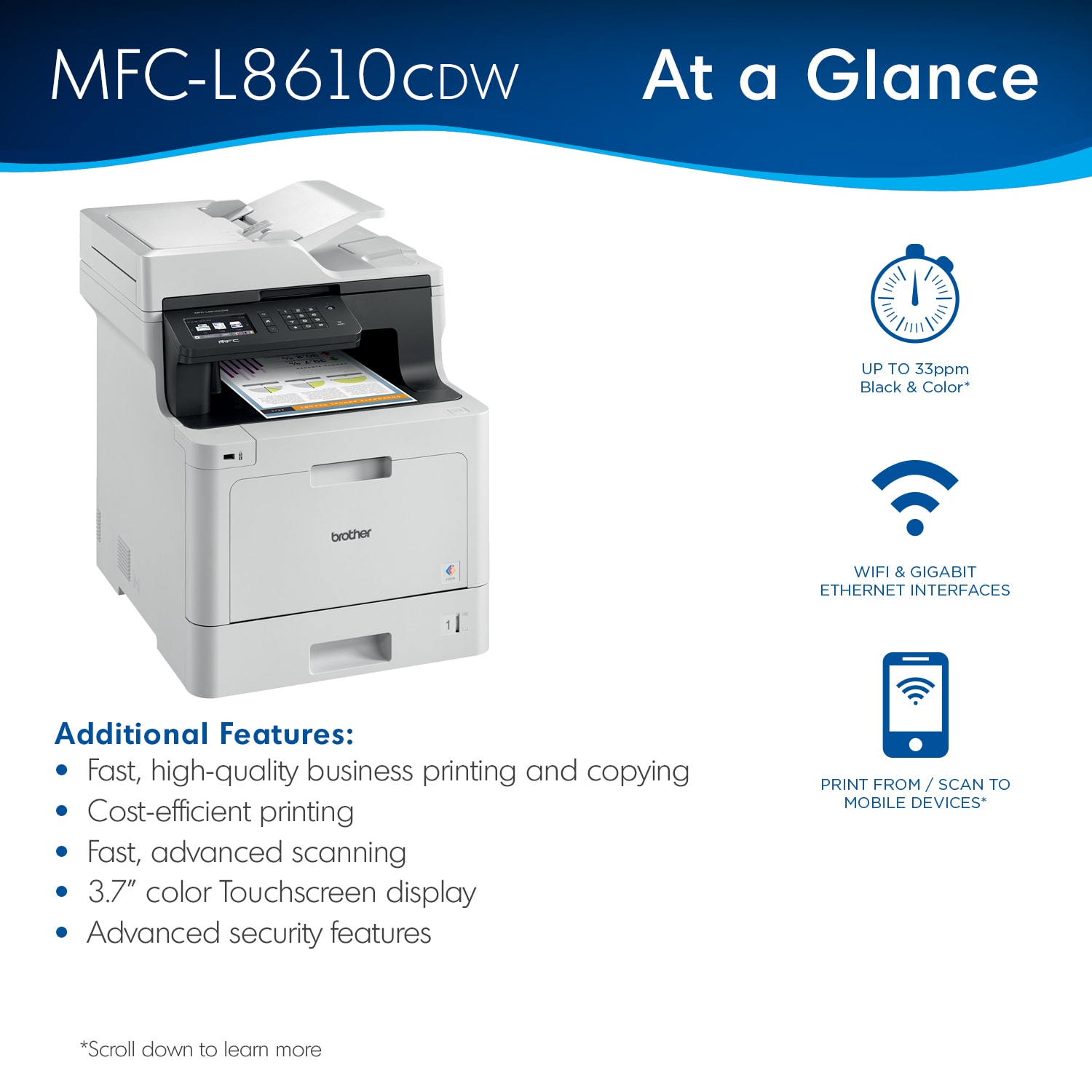 Brother Business MFC-L8610CDW Laser All-in-One Color Printer - Image 4
