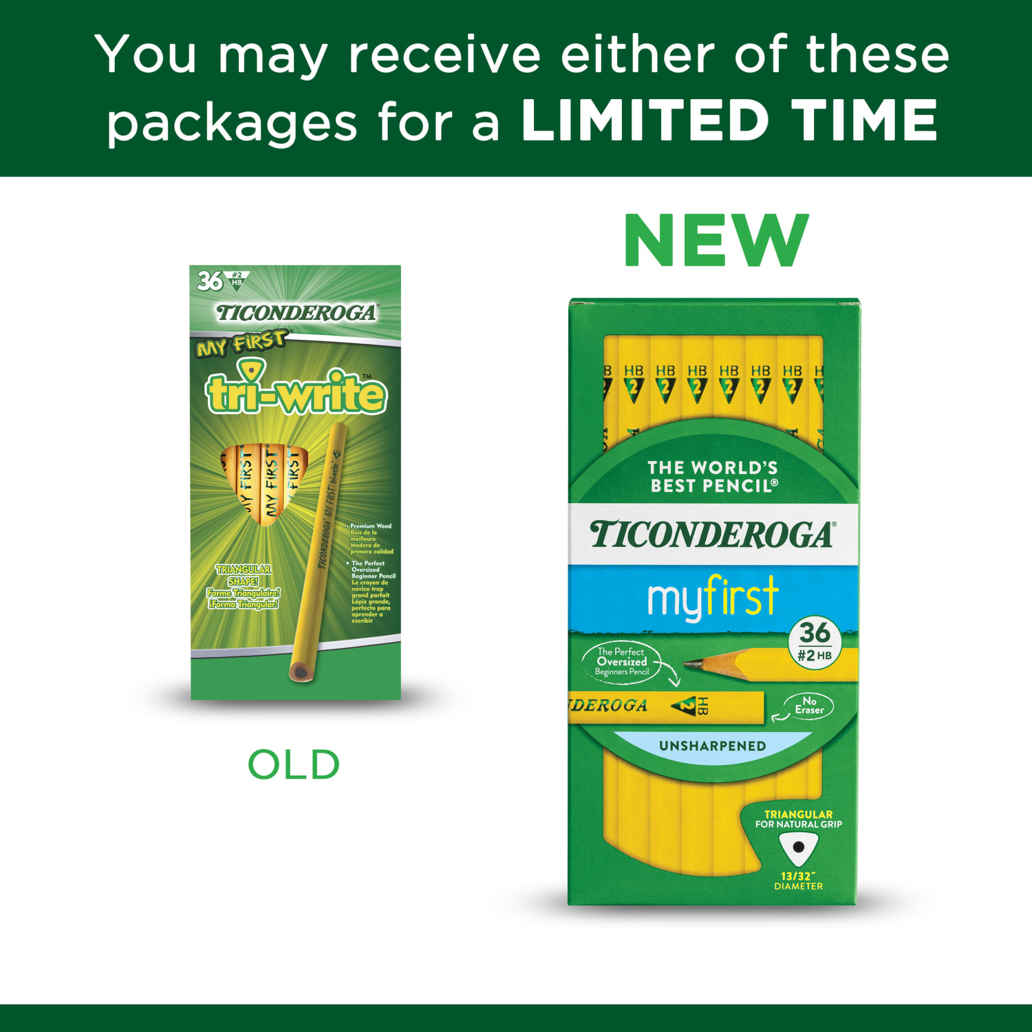 Ticonderoga Tri-Write Beginners Pencils, #2 Lead, Soft, Pack of 36 - Image 6