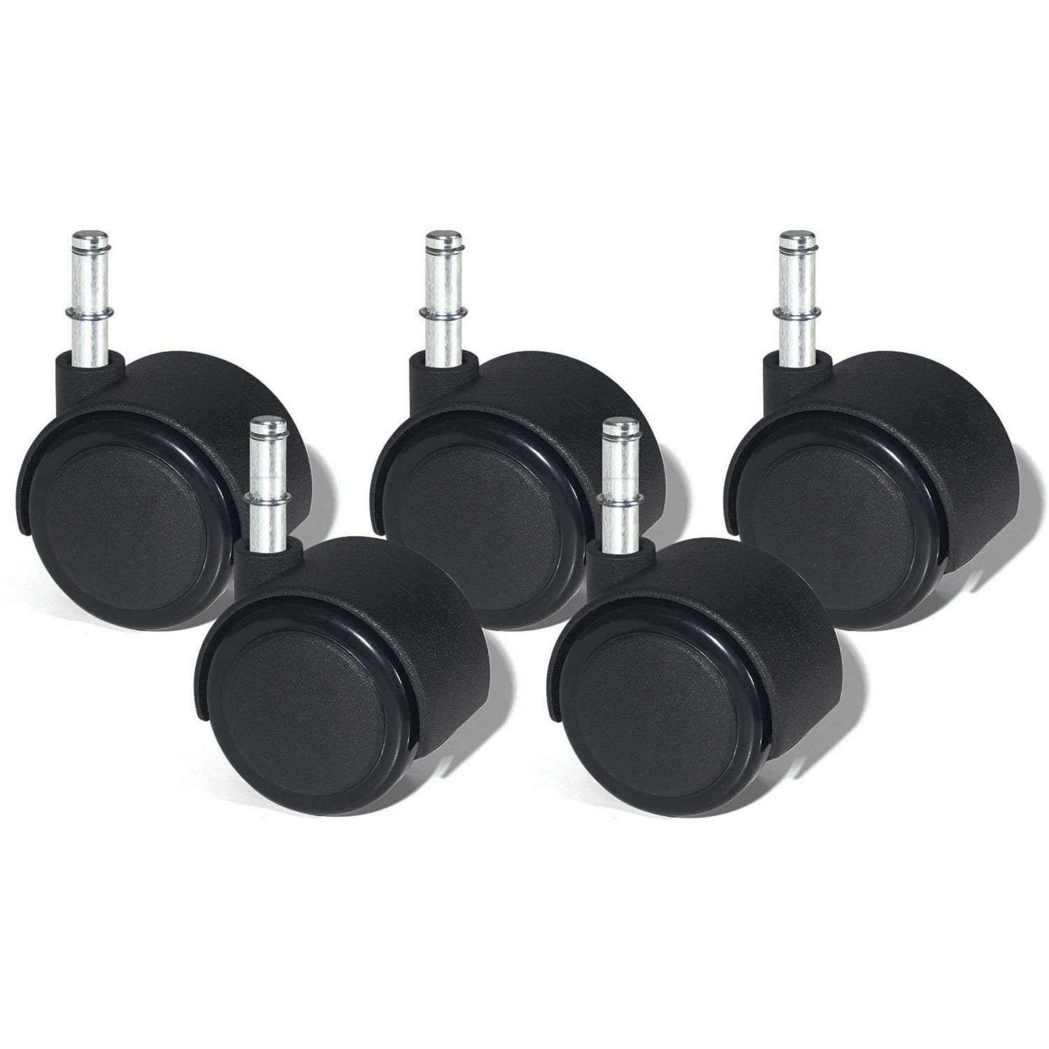 Lorell Premium Dual Soft Wheel Casters Set, Black, Set Of 5 - Image 4