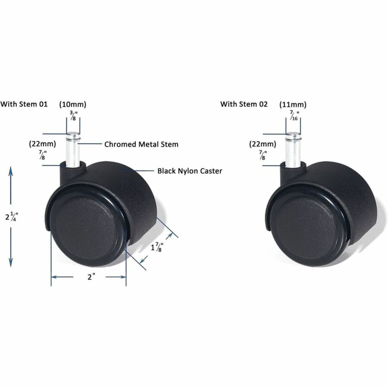 Lorell Premium Dual Soft Wheel Casters Set, Black, Set Of 5 - Image 5