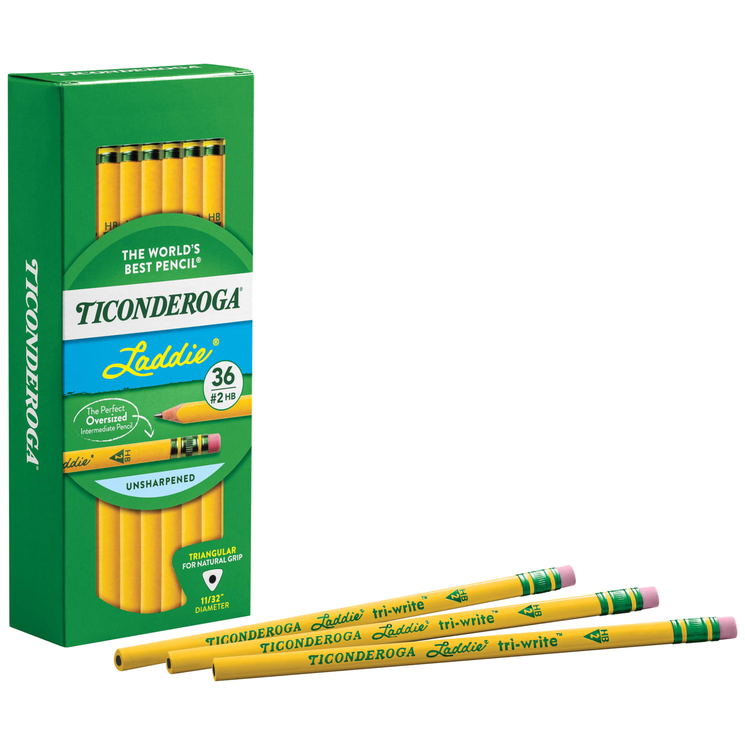 Ticonderoga Laddie Tri-Write Triangular No. 2 Pencils, #2 Lead, Soft, Pack of 36 - Image 5