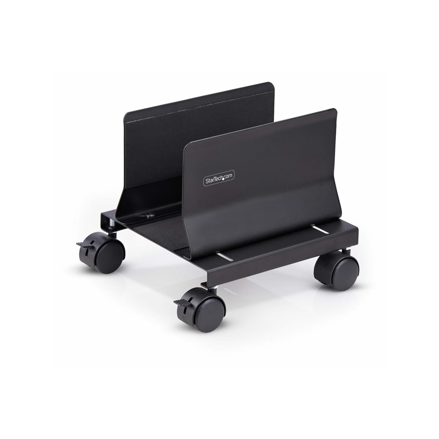 StarTech.com Computer Tower Cart, Rolling CPU Caddy on Wheels, Max Load 46.3lb/21kg, Adjustable PC Case Mount, Floor Stand Dolly, Steel - Mobile CPU stand with full PC tower access; Computer holder w/steel build - Image 3