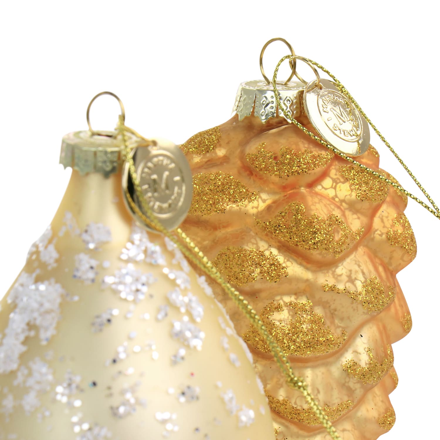Martha Stewart Holiday Pointy Ball And Pinecone 4-Piece Ornament Set, Gold - Image 4