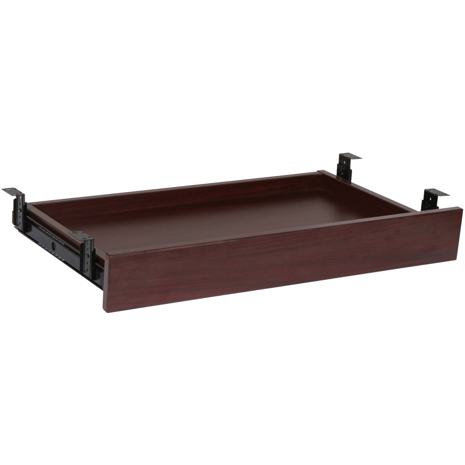 Lorell Laminate Universal Center Drawer, 5-1/8inH x 28-7/16inW x 16-3/4inD, Mahogany - Image 3