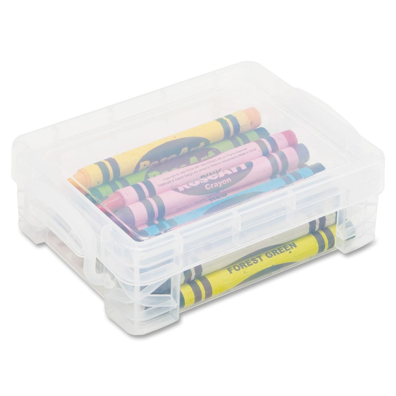 Advantus Super Stacker Crayon Storage Box, 4 4/5in x 3 1/5in x 1 3/5in, Clear - Image 4