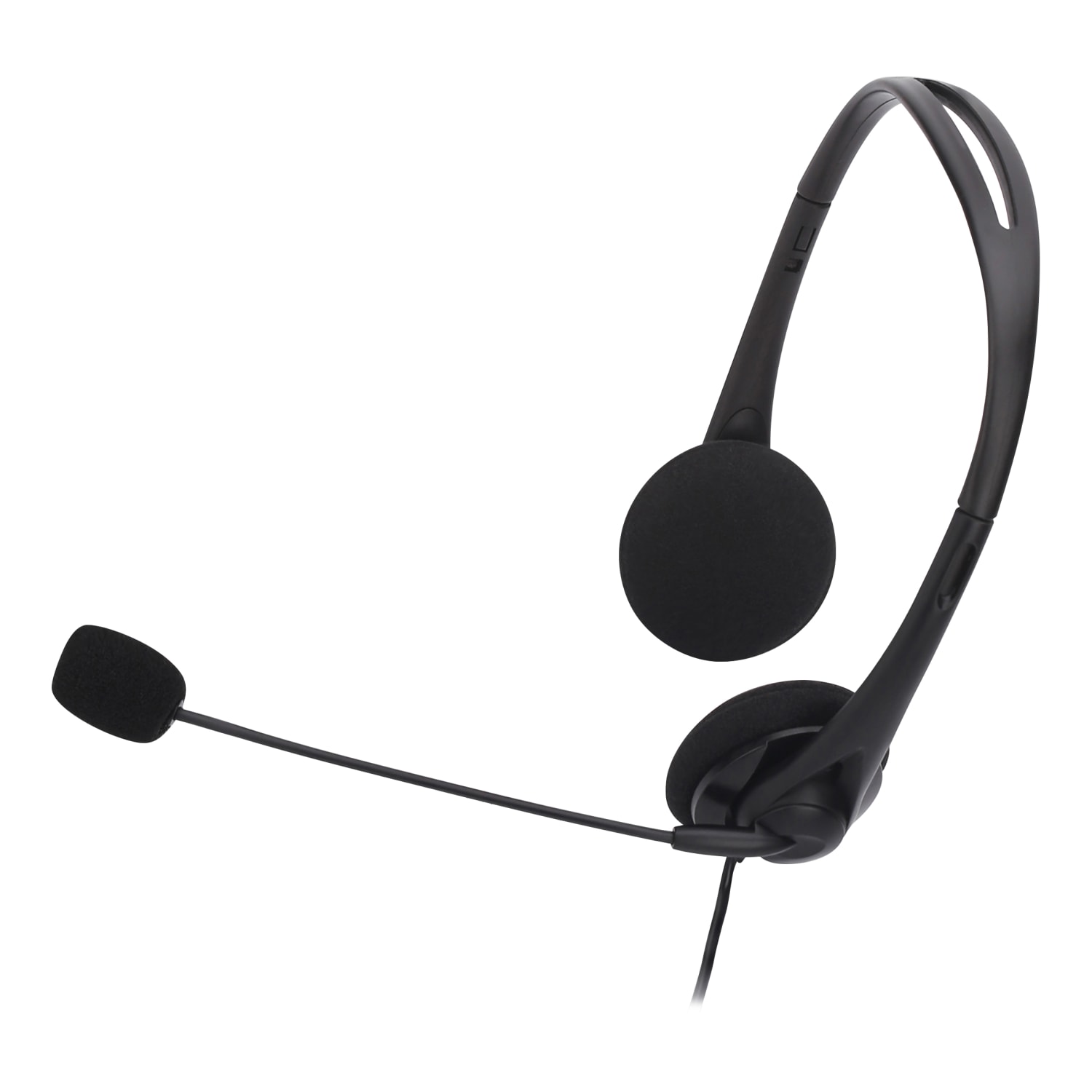 Compucessory Lightweight Stereo Headphones with Mic - Stereo - Mini-phone (3.5mm) - Wired - 32 Ohm - 20 Hz - 15154