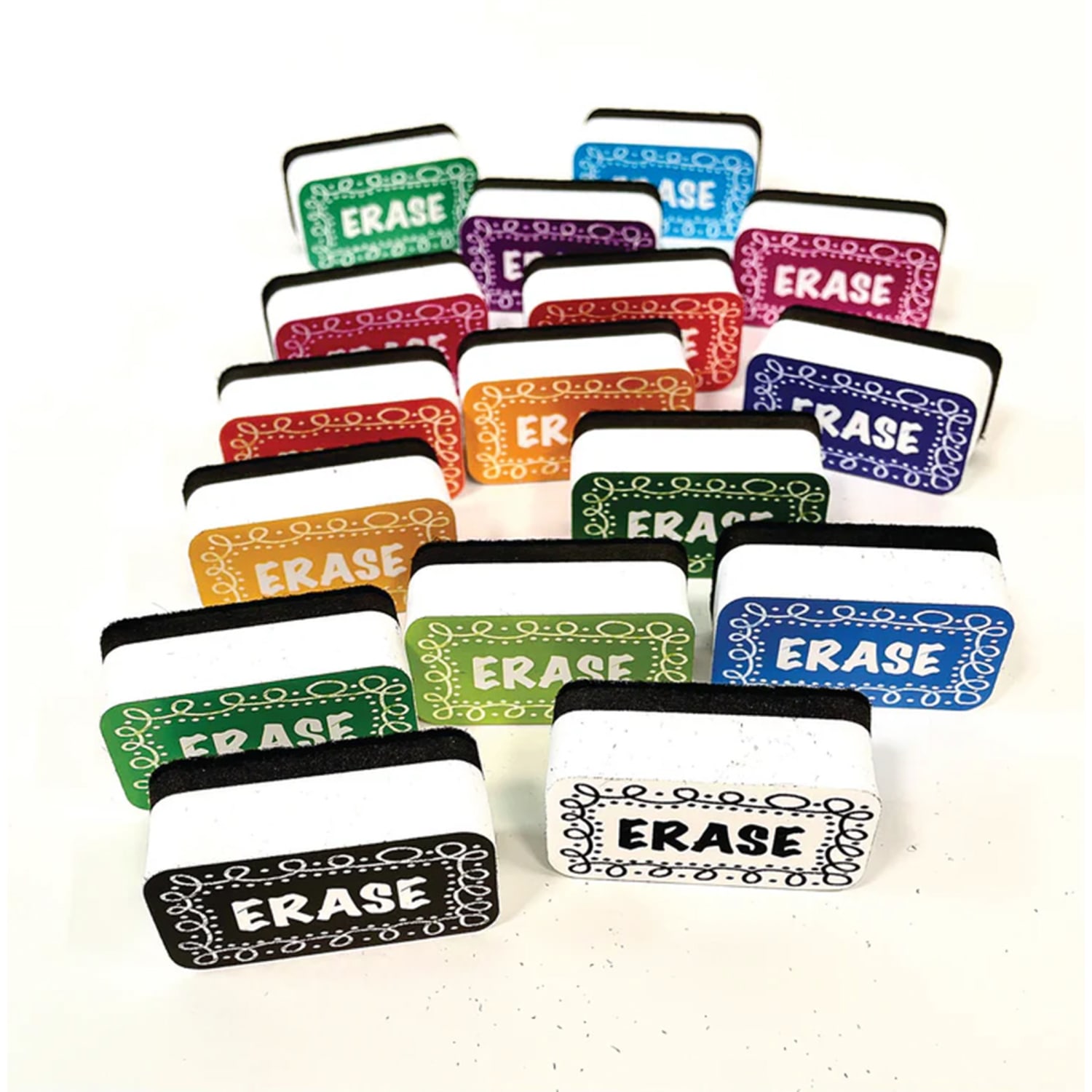 Ashley Productions Non-Magnetic Mini Whiteboard Erasers, Chalk Loops, Pack Of 16 - Image 4