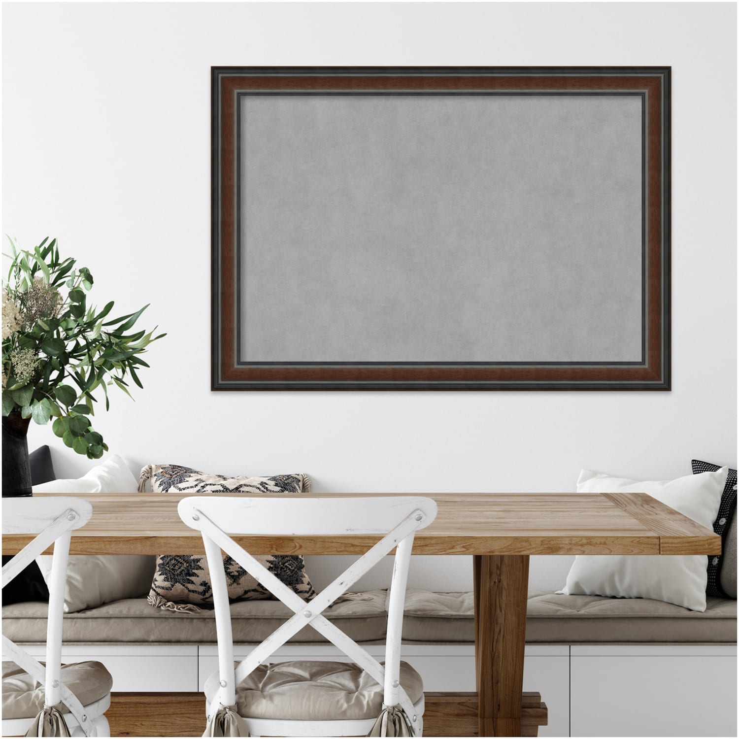 Amanti Art Magnetic Bulletin Board, Steel/Aluminum, 41in x 29in, Cyprus Walnut Wood Frame - Image 5