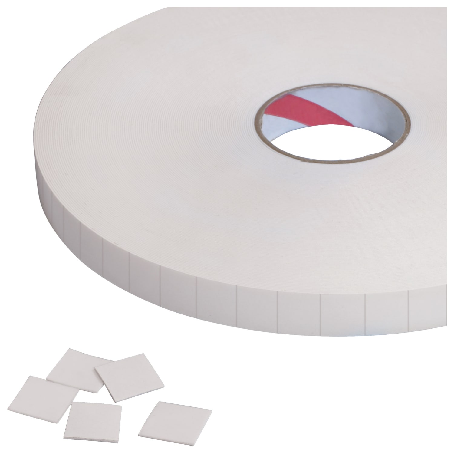Tape Logic Double-Sided Foam Squares, 62.5 mils, 3in Core, 1in x 1in, White, Roll Of 324 - Image 3