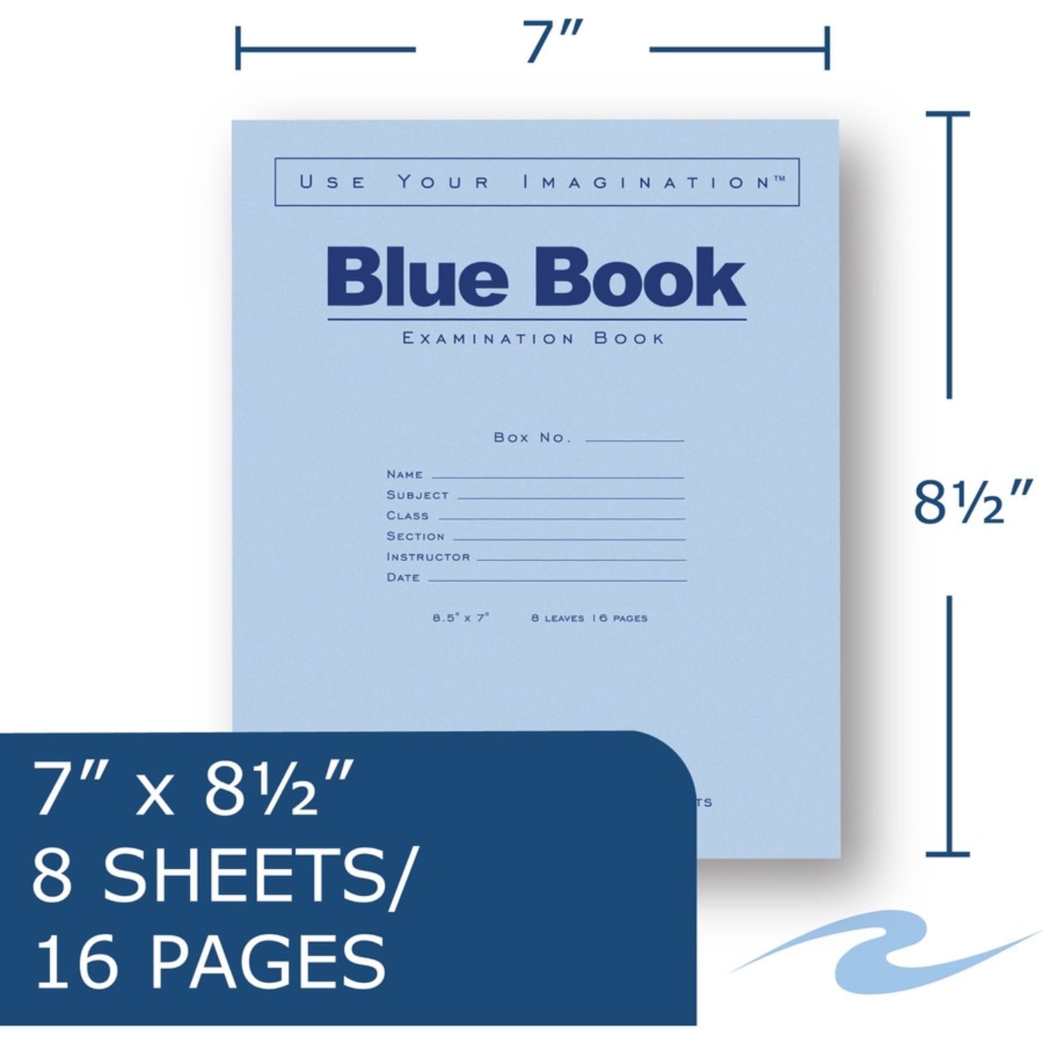 Roaring Spring Blue Book Wide-Ruled Examination Books, 7in x 8 1/2in, Pack Of 50 - Image 3