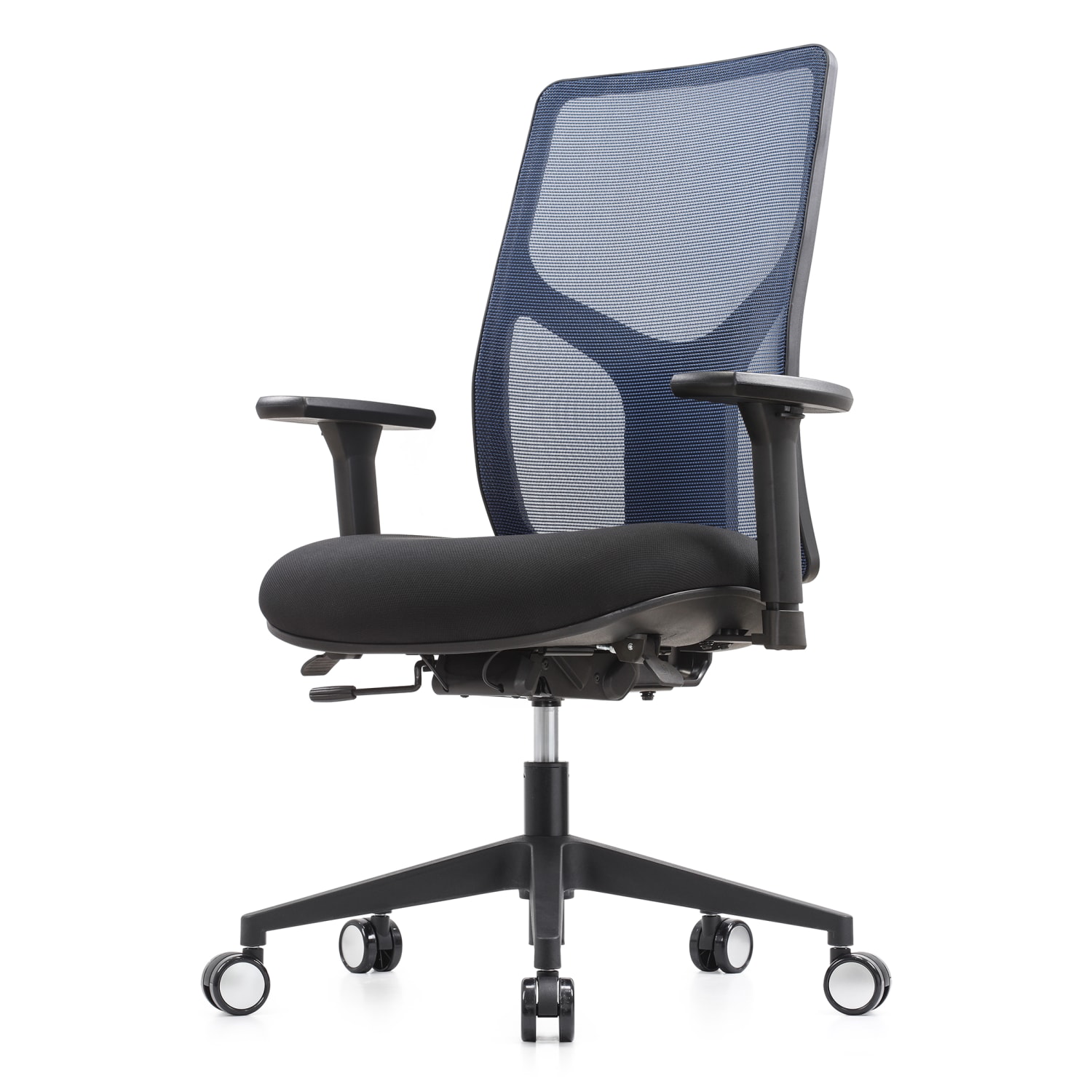 WorkPro 4000 Series Multifunction Ergonomic Mesh/Fabric High-Back Executive Chair, Blue/Black, BIFMA Compliant - Image 4