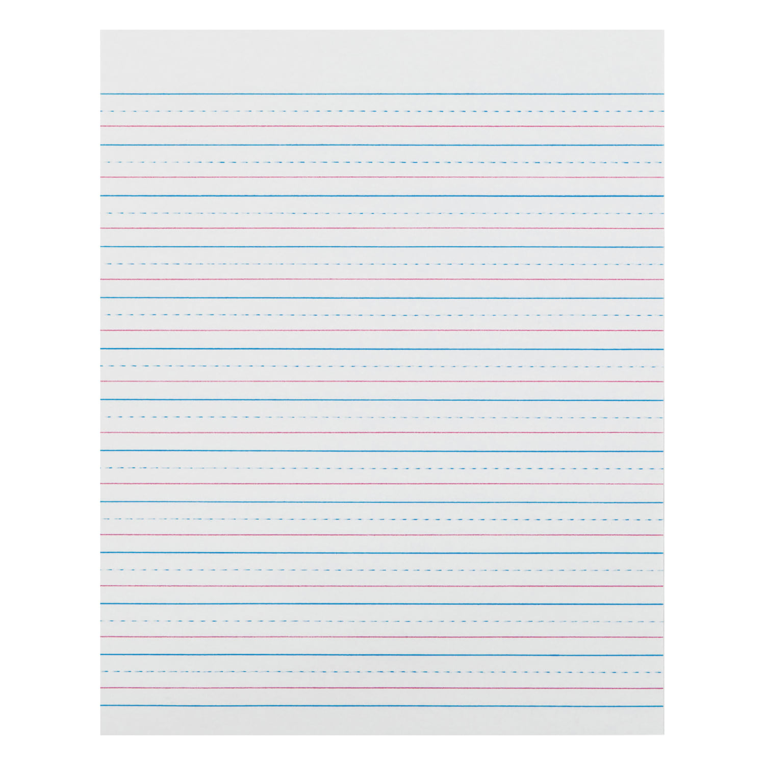 Zaner-Bloser Pacon Broken Midline Sulphite Paper - 500 Sheets - 0.50in Ruled - 8in x 10 1/2in - White Paper - 500 / Ream