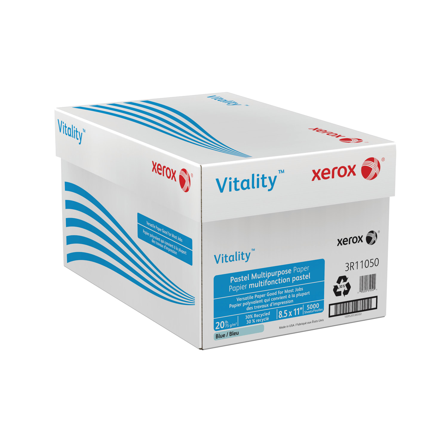 Xerox Vitality Pastel Color Multi-Use Printer & Copy Paper, 10 Reams, Blue, Letter Size, 5000 Sheets Per Case, 20 Lb, 30% Recycled - 3R11050-CT - Image 5