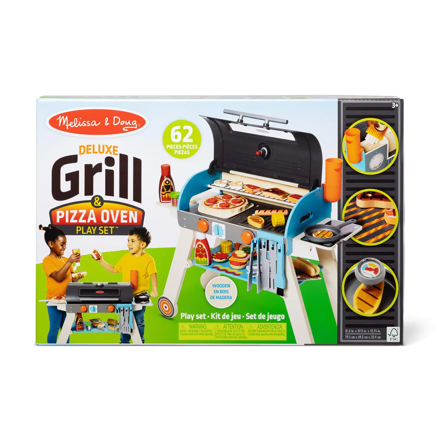 Melissa & Doug Deluxe Grill & Pizza Oven Playset, 22-1/4in x 5in - Image 4