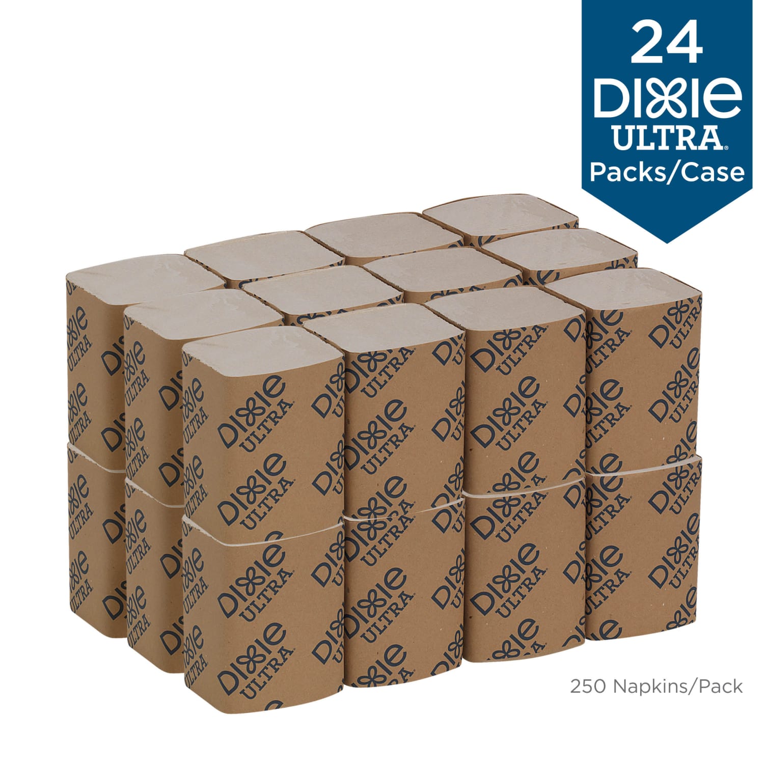 Georgia-Pacific Dixie Ultra 2-Ply Interfold Napkin Dispenser Refills, 6 1/2in x 5in, Brown, 250 Napkins Per Pack, Case Of 24 Packs - Image 5