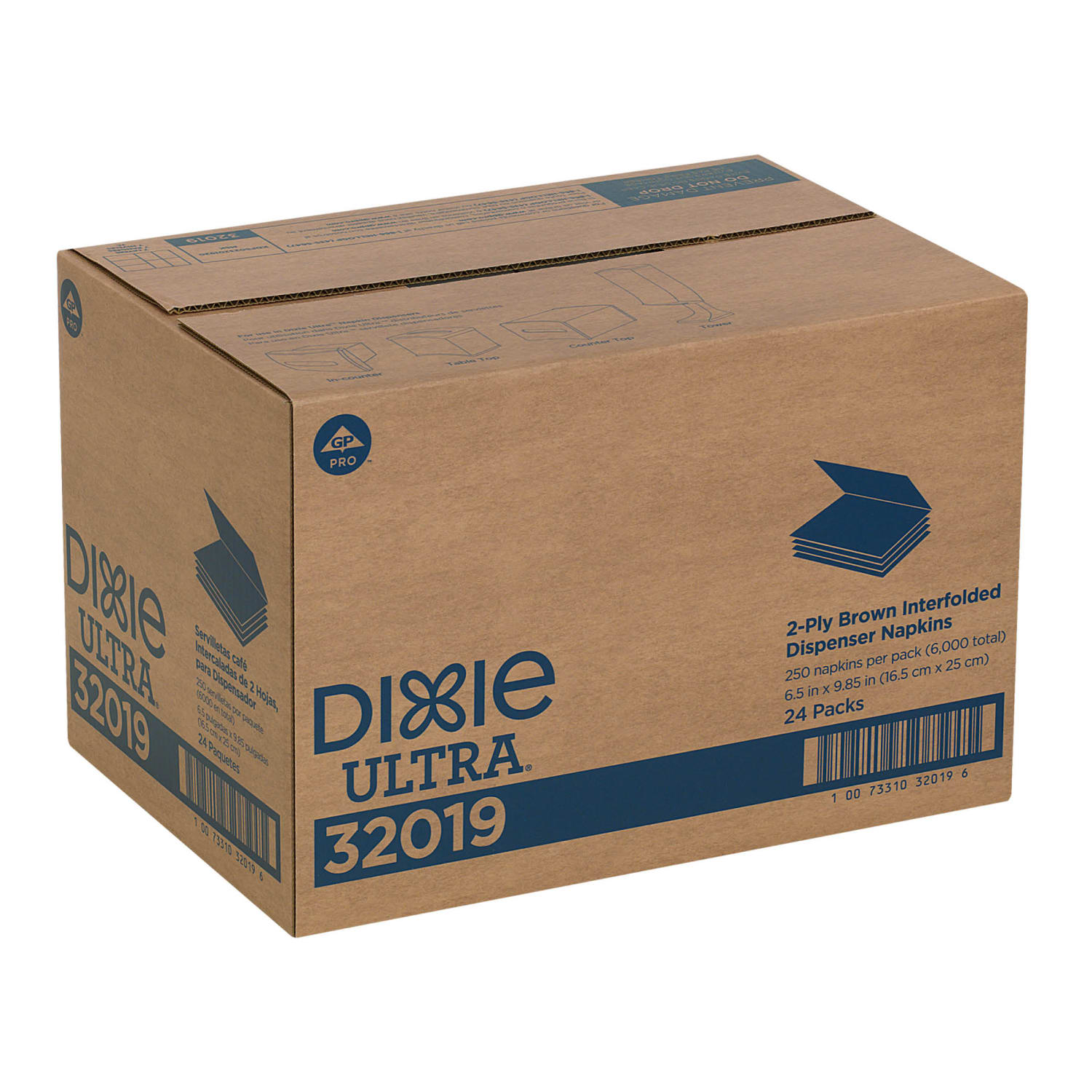 Georgia-Pacific Dixie Ultra 2-Ply Interfold Napkin Dispenser Refills, 6 1/2in x 5in, Brown, 250 Napkins Per Pack, Case Of 24 Packs - Image 6