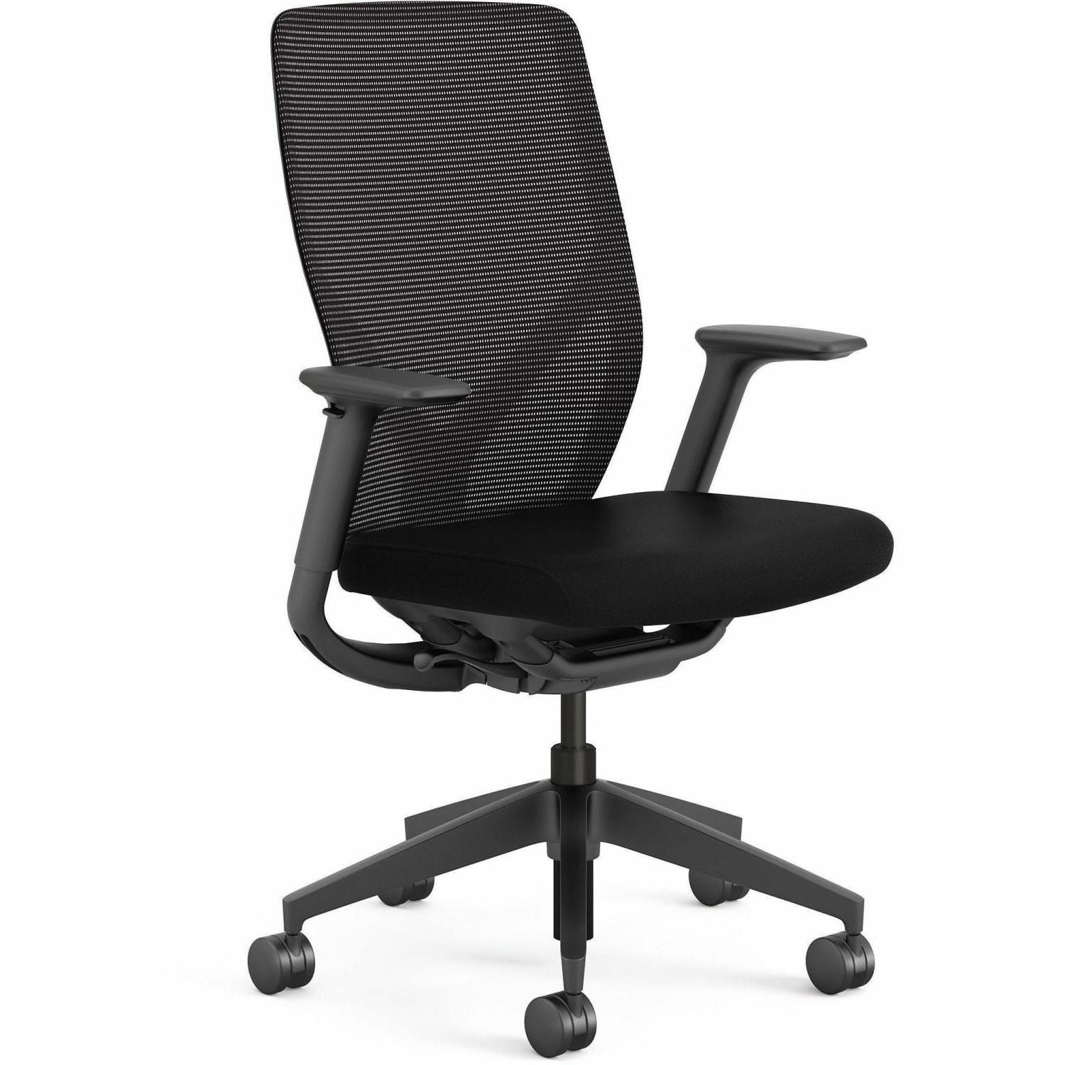 HON Flexion Task Chair - Black Seat Color - Fabric Seat Material - Black Back Color - Mesh Back Material - Black Frame Color- FXT0STAMC10T