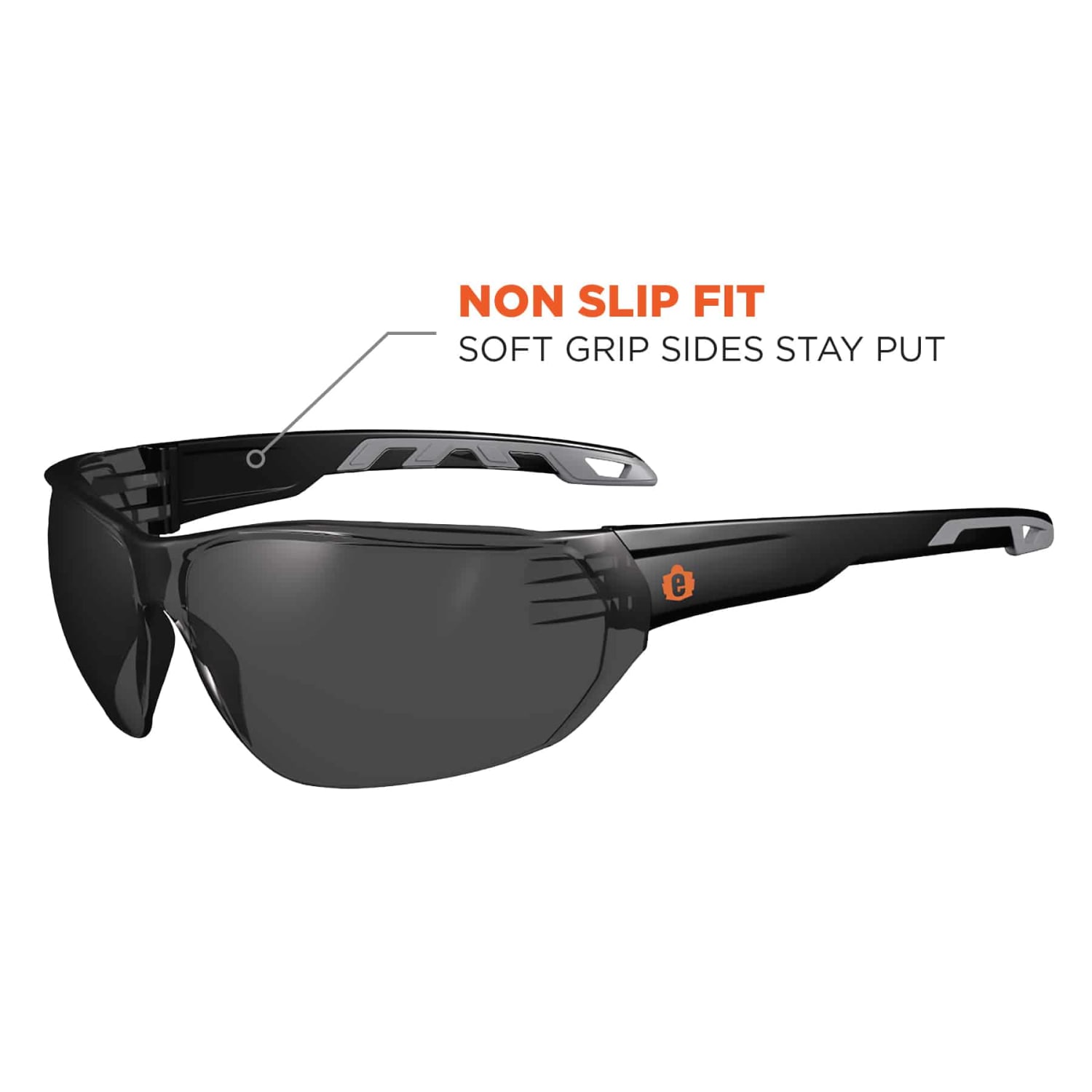 Ergodyne Skullerz VALI Frameless Safety Glasses, One Size, Matte Black Frames, Anti-Fog Smoke Lens - Image 5