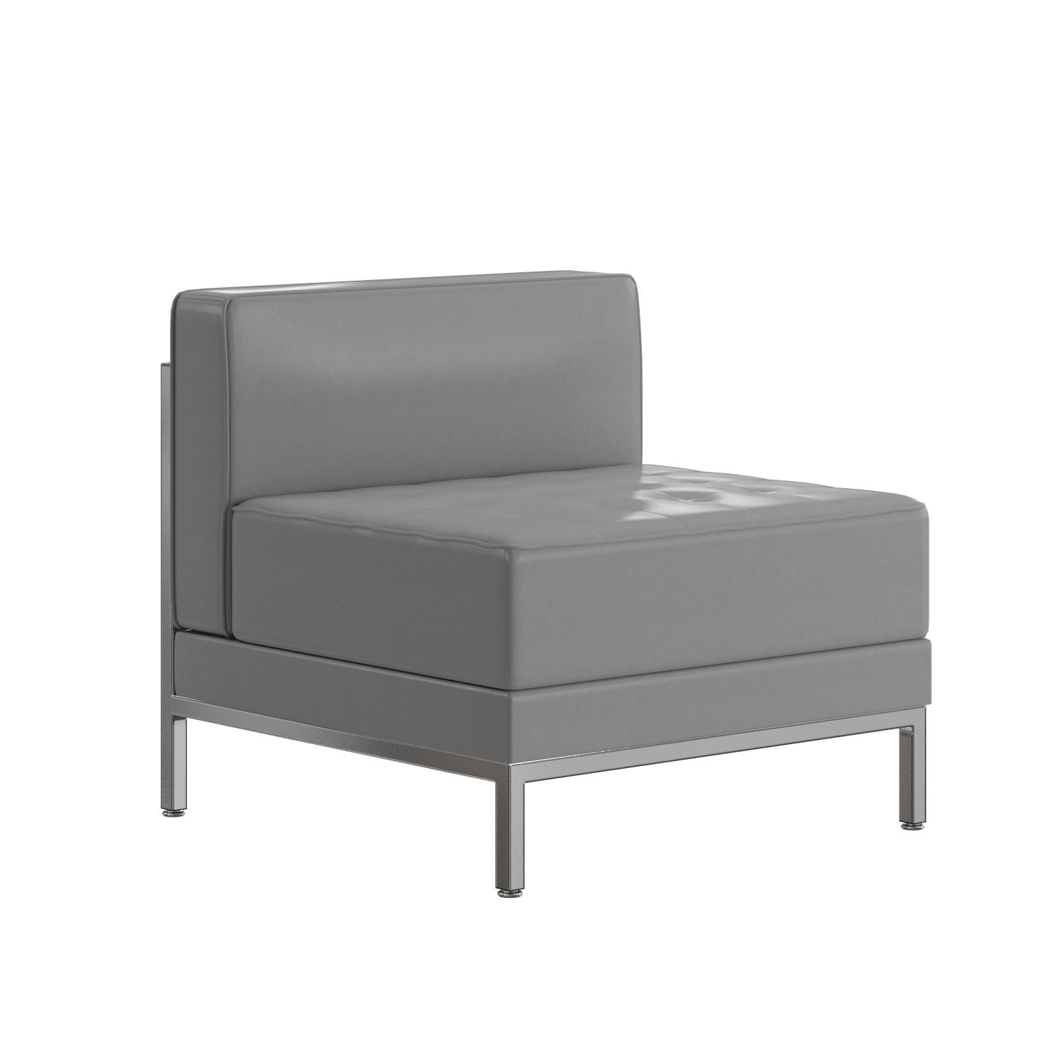 Flash Furniture HERCULES Imagination Series Contemporary LeatherSoft Middle Chair, Gray
