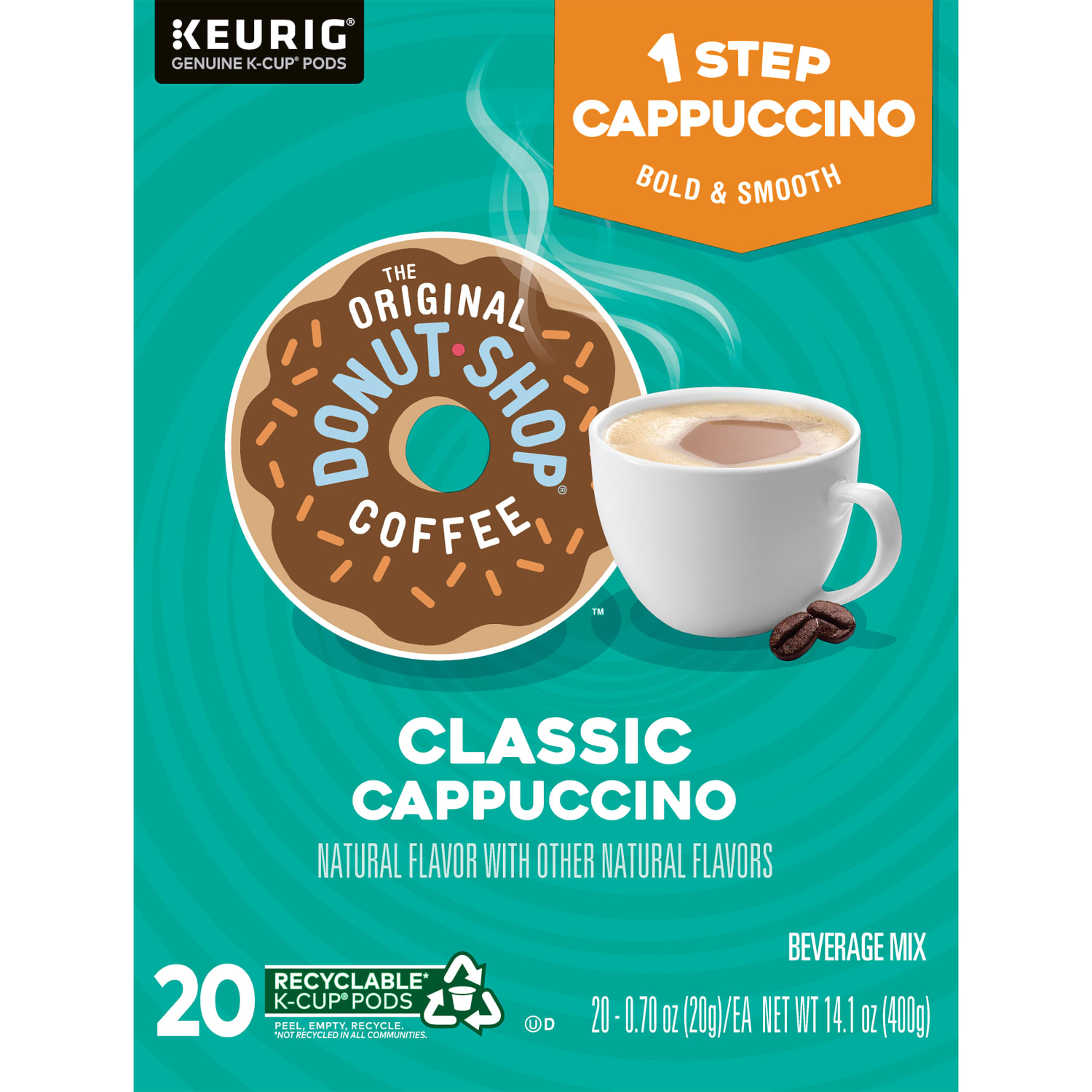 The Original Donut Shop Coffee K-Cup Pods, Classic Cappuccino, Pack Of 20 Pods - Image 3