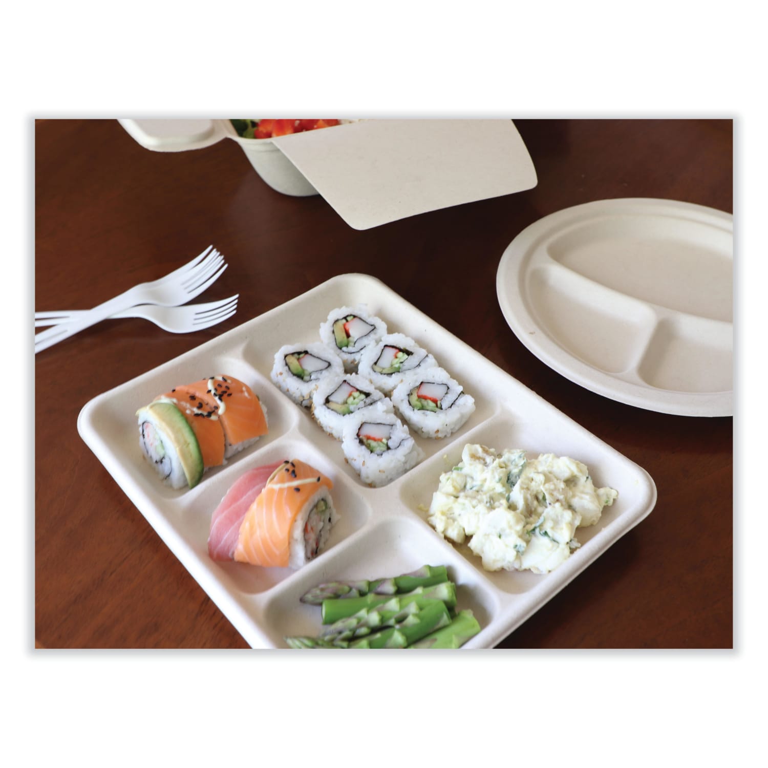 World Centric Fiber Trays, 8-1/2in x 10-1/4in x 1-1/16in, Natural Paper, Pack Of 400 Trays - Image 3