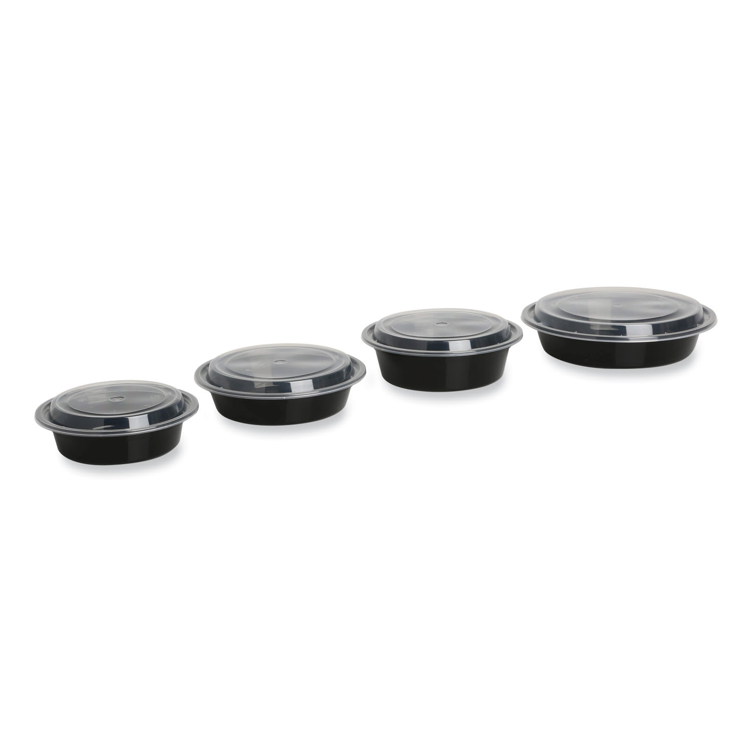 GEN Plastic Food Containers With Lids, 24 Oz, 2inH x 7-5/16inW x 7-5/16inD, Black/Clear, Pack Of 150 Containers - Image 5
