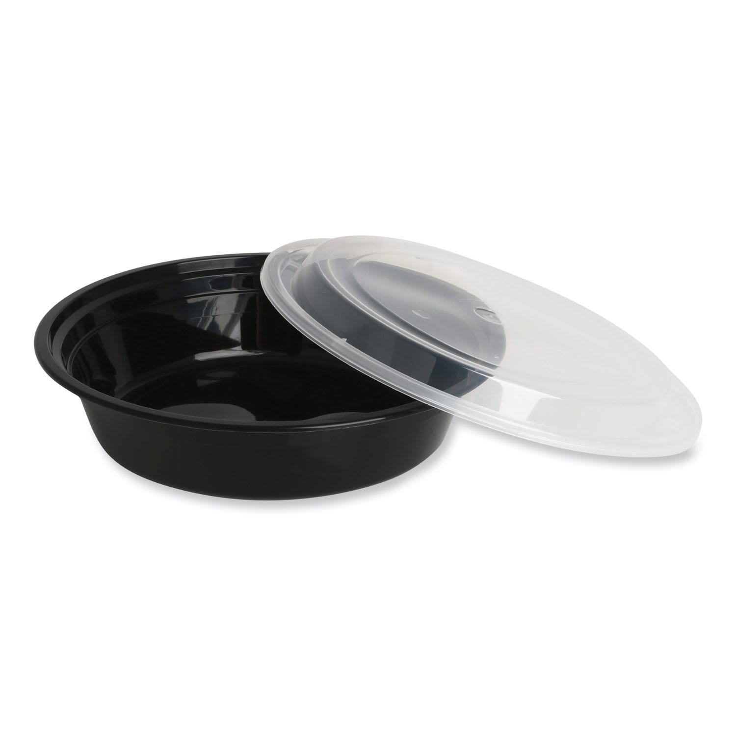 GEN Plastic Food Containers With Lids, 24 Oz, 2inH x 7-5/16inW x 7-5/16inD, Black/Clear, Pack Of 150 Containers - Image 6