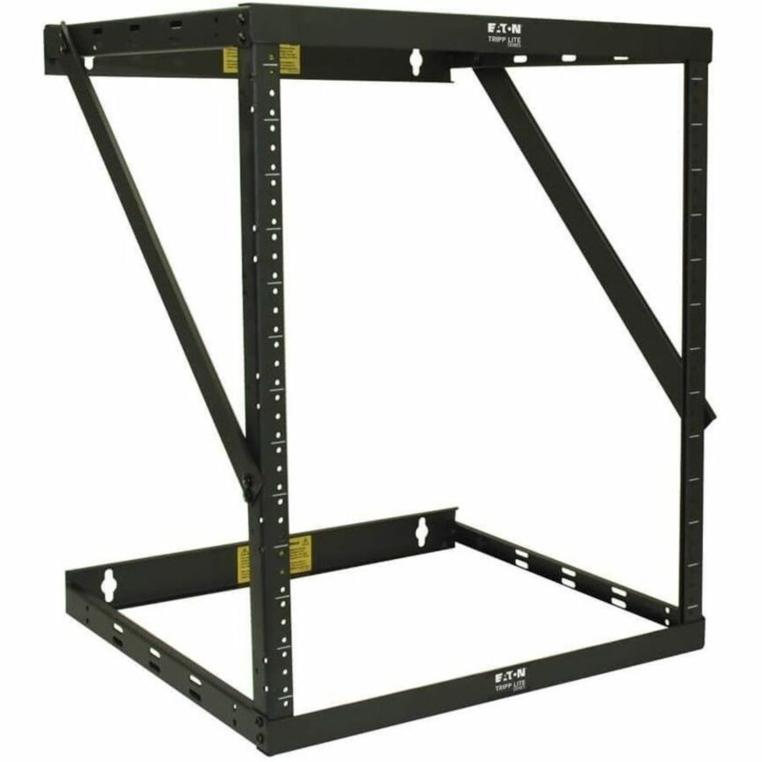 Eaton Tripp Lite Series SmartRack 12U Heavy-Duty Flat-Pack Low-Profile Switch-Depth Wall-Mount 2-Post Open Frame Rack, Steel
