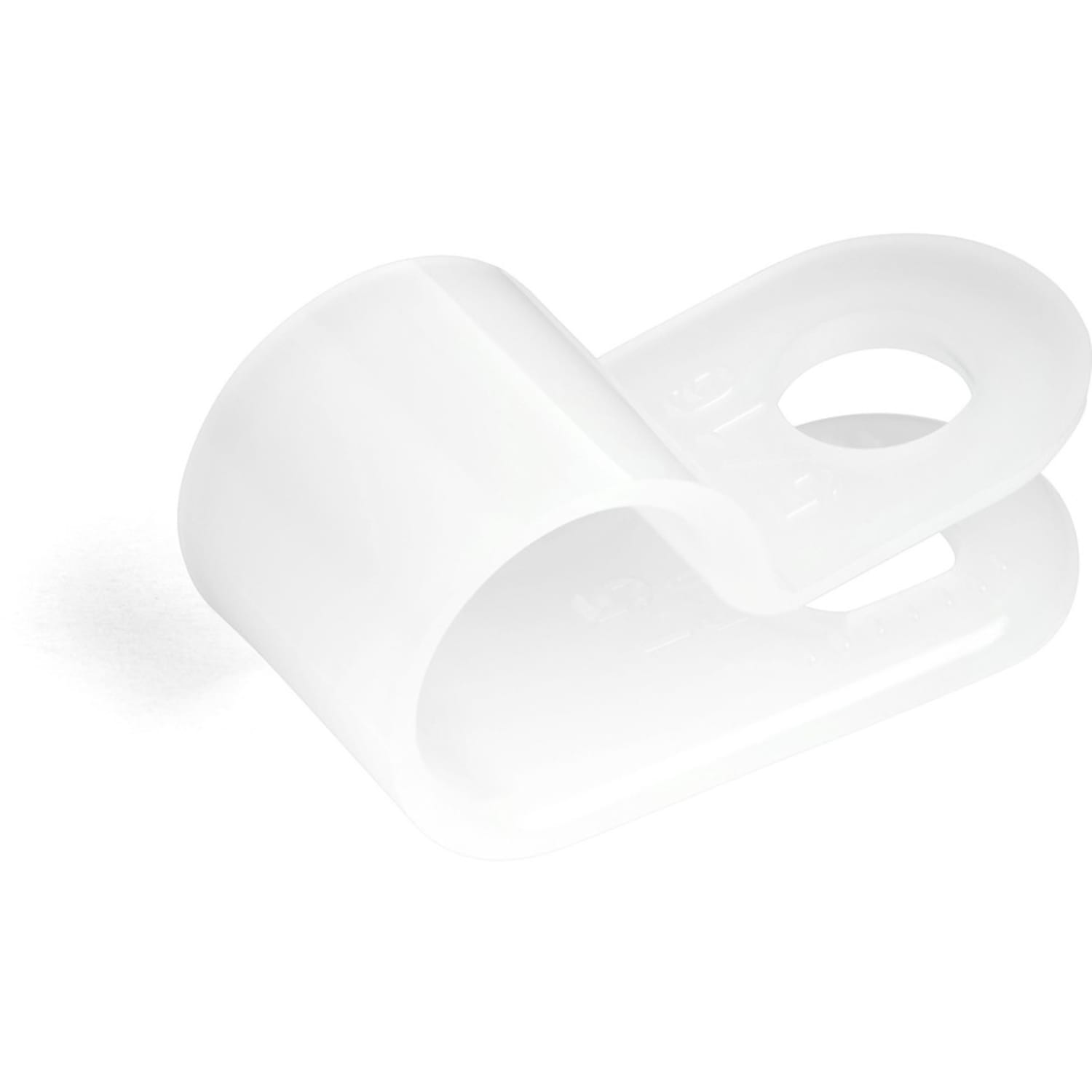 StarTech.com 100 Pack Screw Mount Cable Clamps - Wire Fastener/Holder - R-Type Screw Down Reusable Nylon Clips - UL/94V-2 Rated - Large - White - Image 3