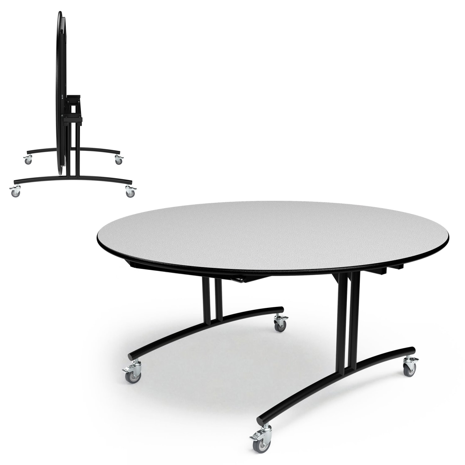 Palmer Hamilton PHlip Mobile Flip Top Multipurpose Table, 30in x 60in, Gray Glace