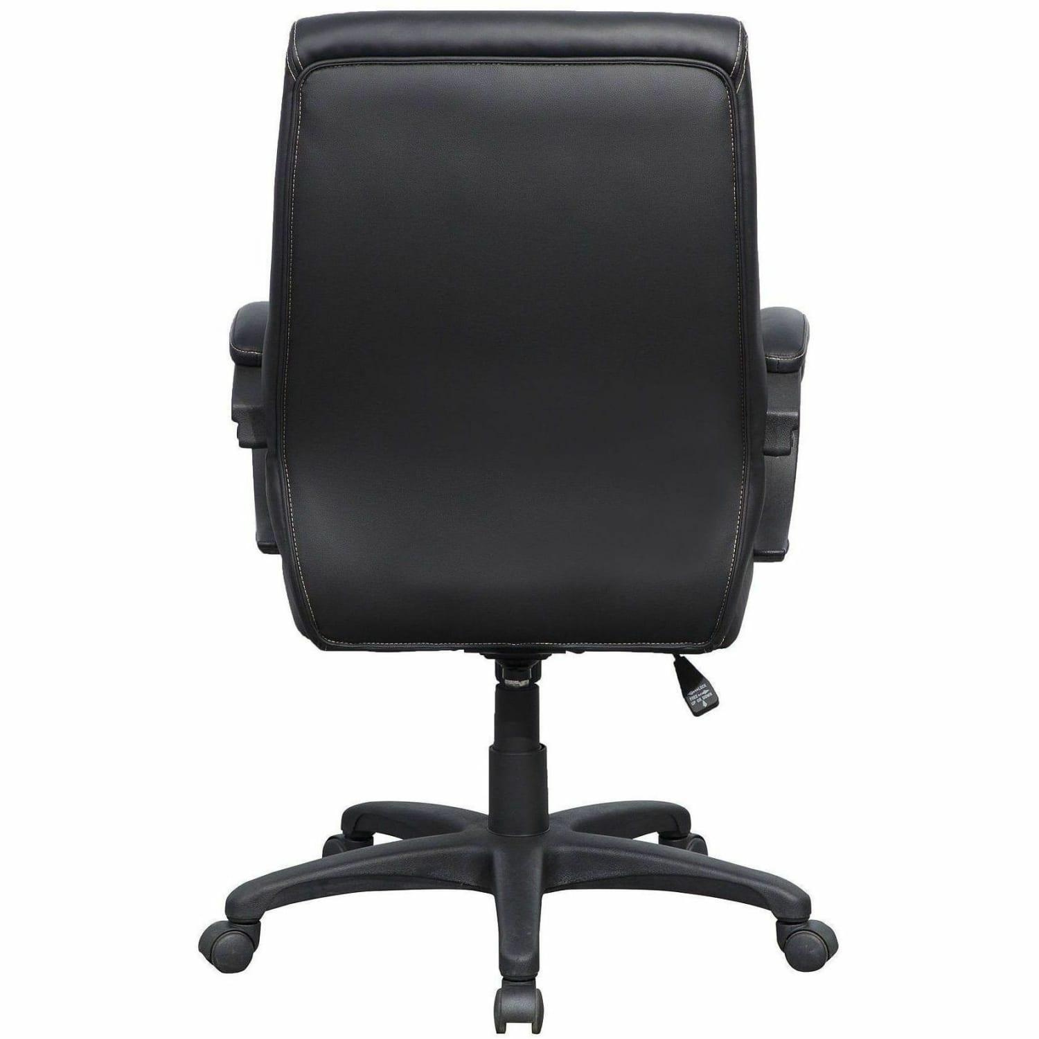 Lorell Ergonomic Bonded Leather High-Back Executive Chair, Loop Arms, Black - Image 7