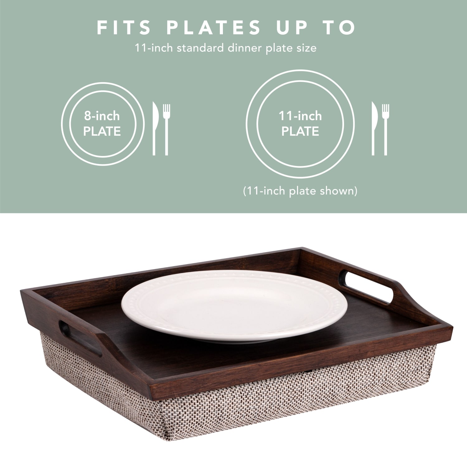 Rossie Home Lap Tray With Pillow, 4.1inH  x 17.5inW x 13.5inD, Espresso - Image 5